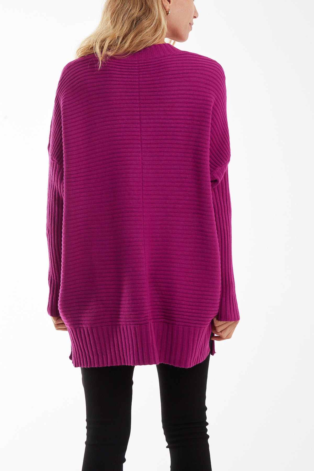 Ribbed Relax Fit V-Neck Jumper