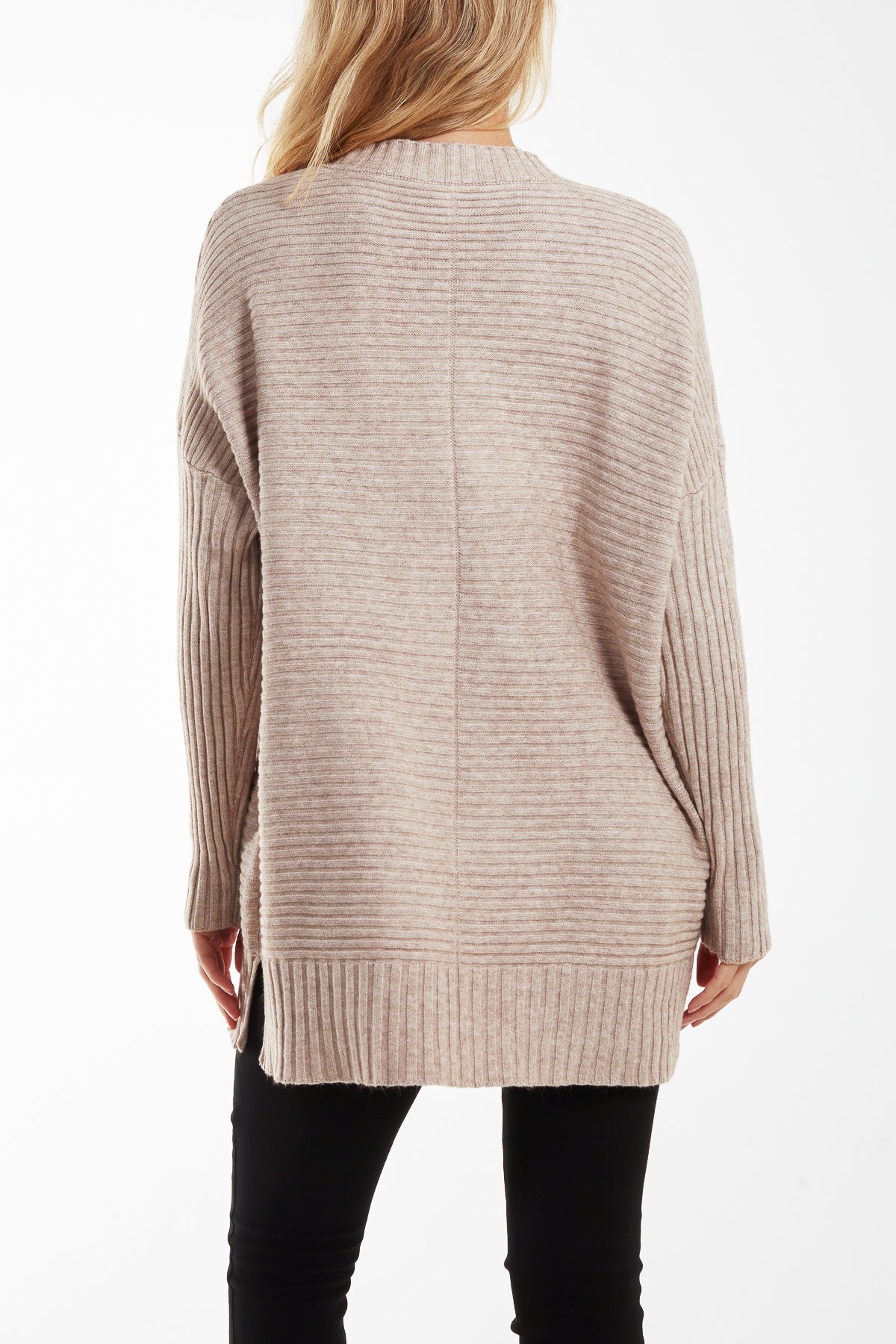 Ribbed Relax Fit V-Neck Jumper
