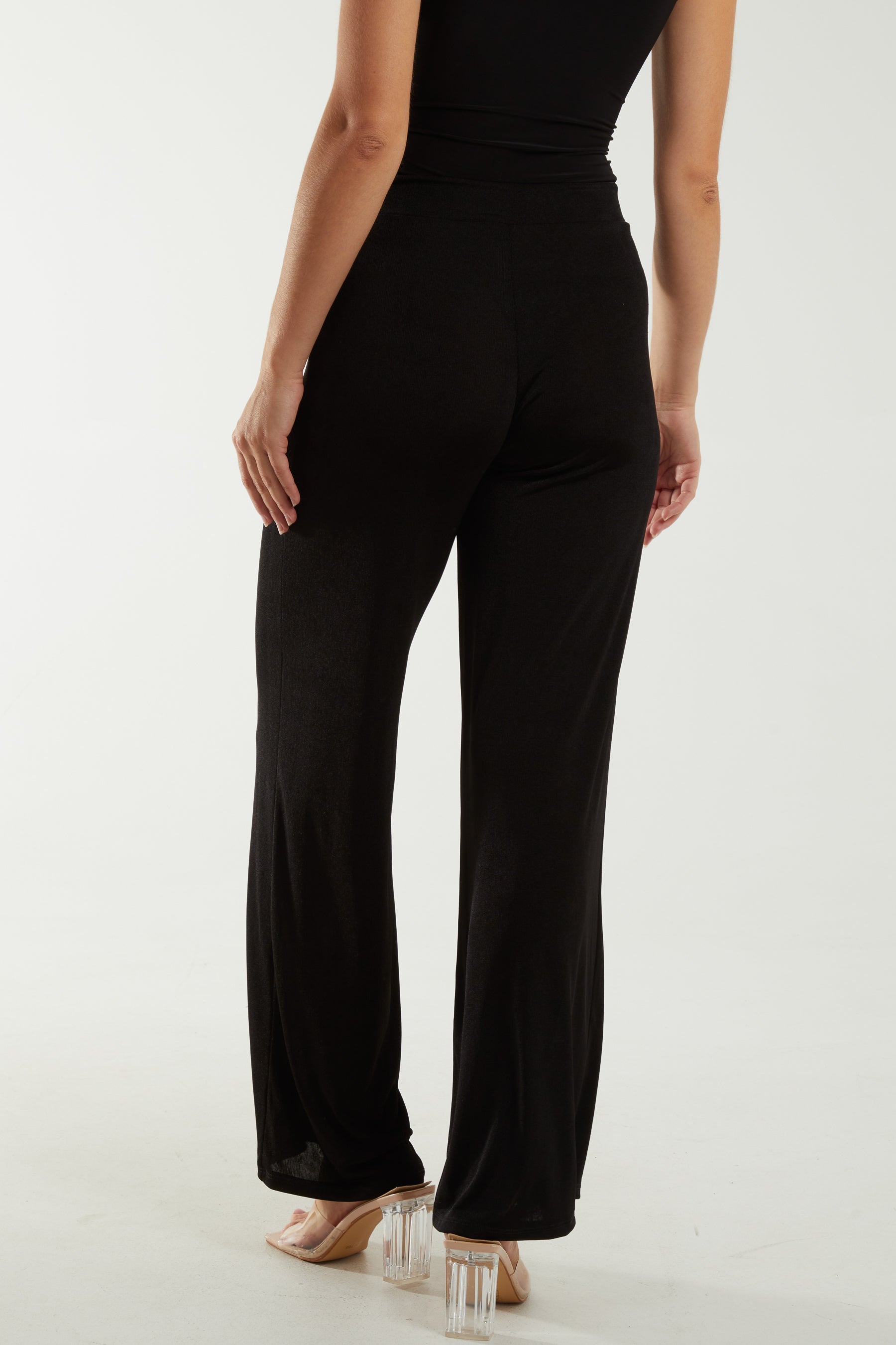 Wide Leg Acetate Trousers