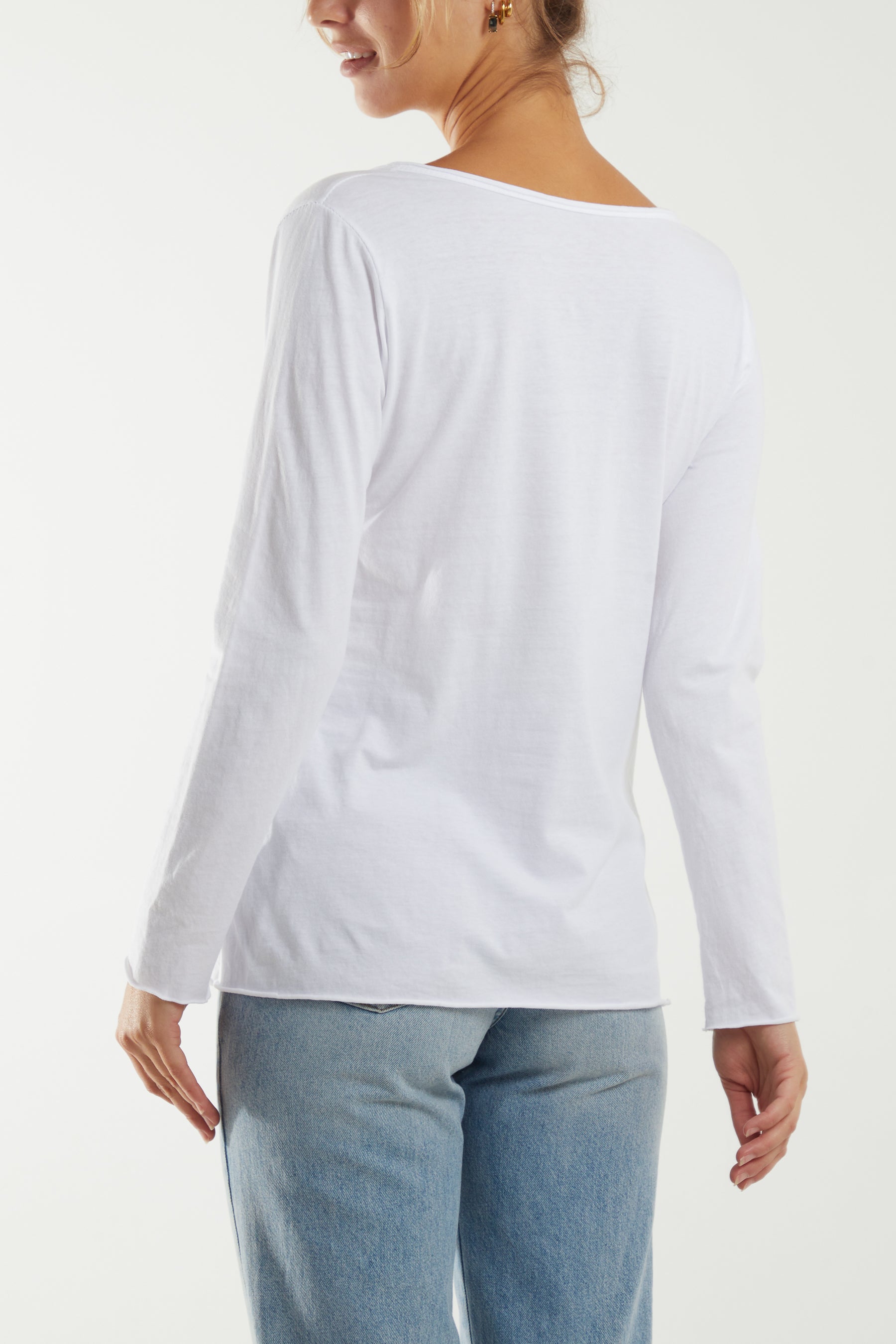 Tortoiseshell Buttons Long Sleeve T-Shirt
