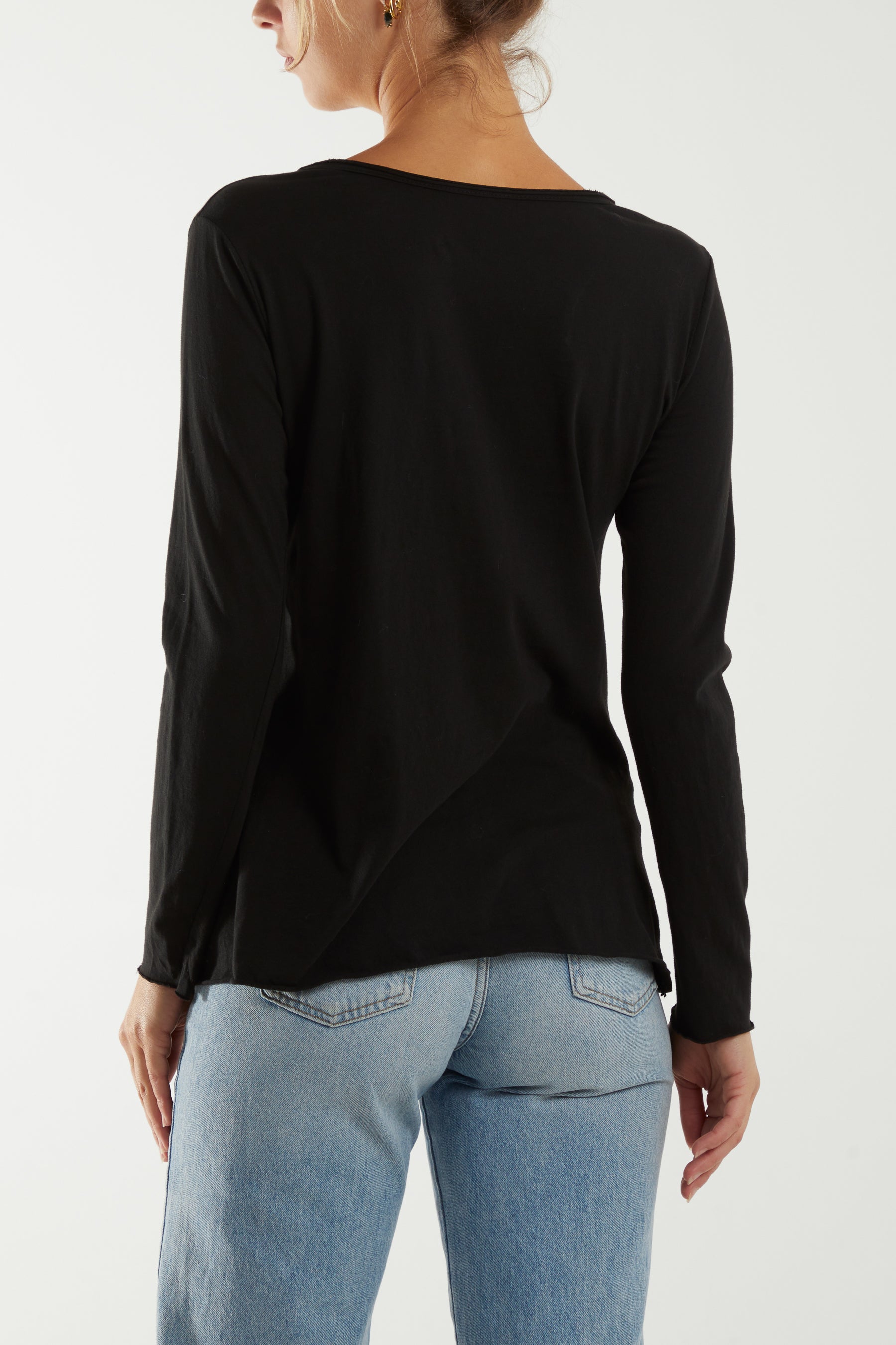 Tortoiseshell Buttons Long Sleeve T-Shirt
