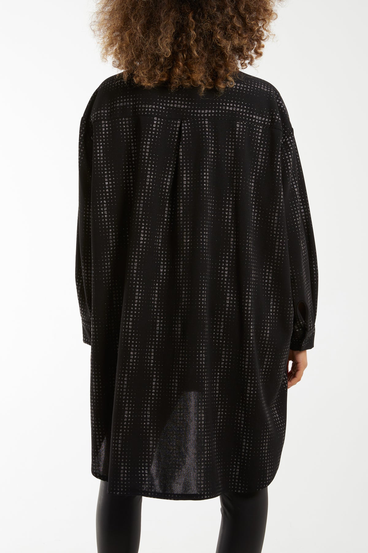 Abstract Glitter Pattern Oversize Shirt