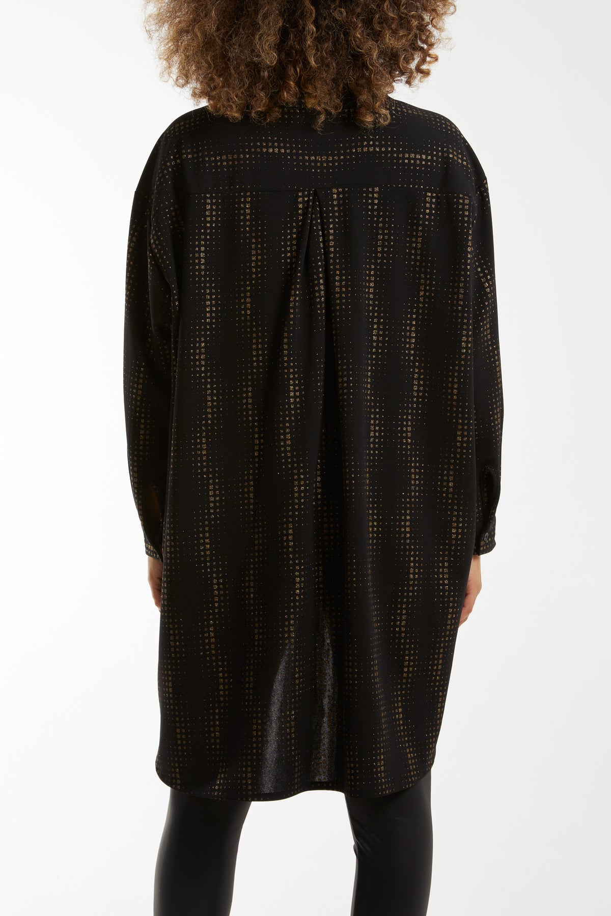 Abstract Glitter Pattern Oversize Shirt