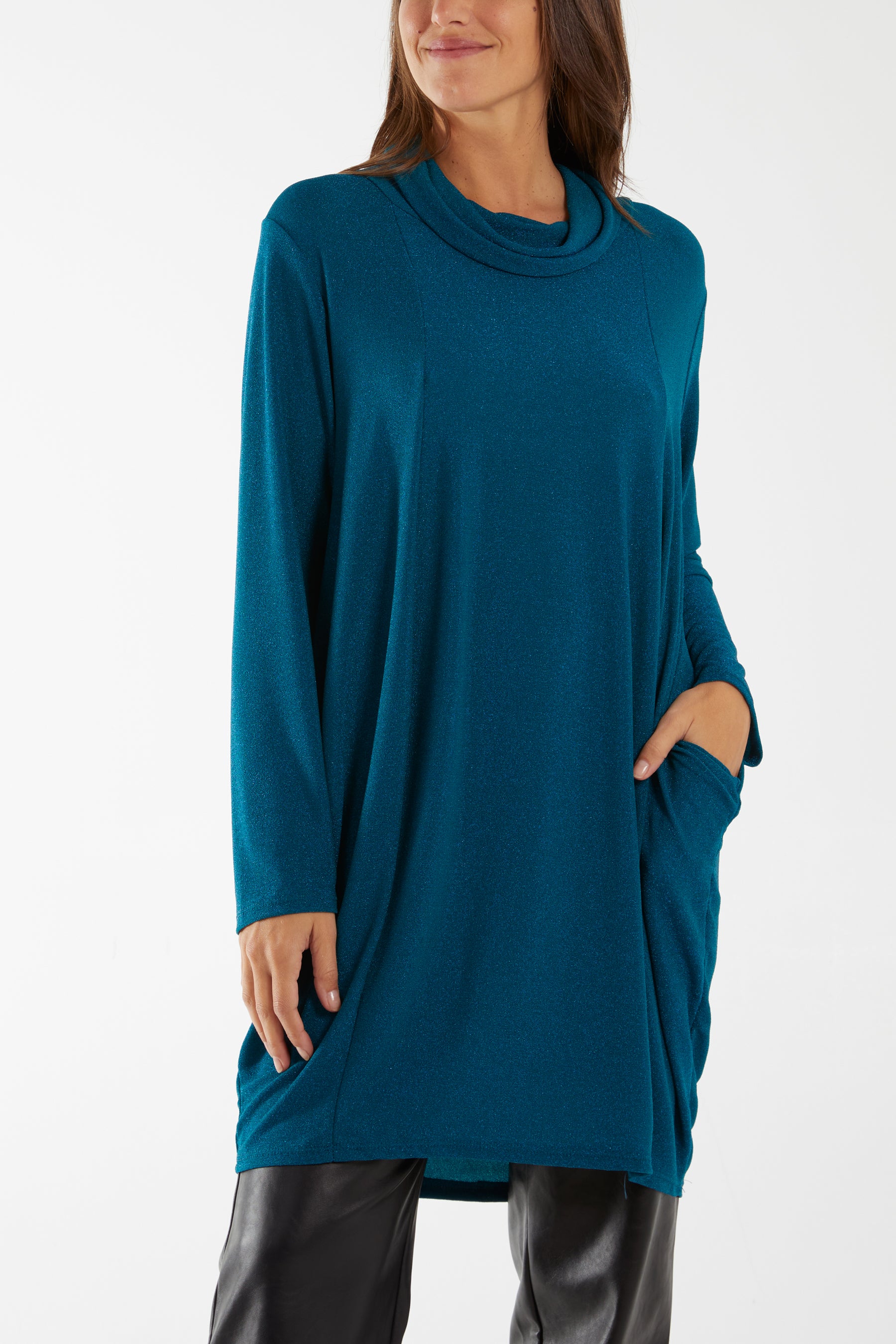 Roll Neck Glitter Dress