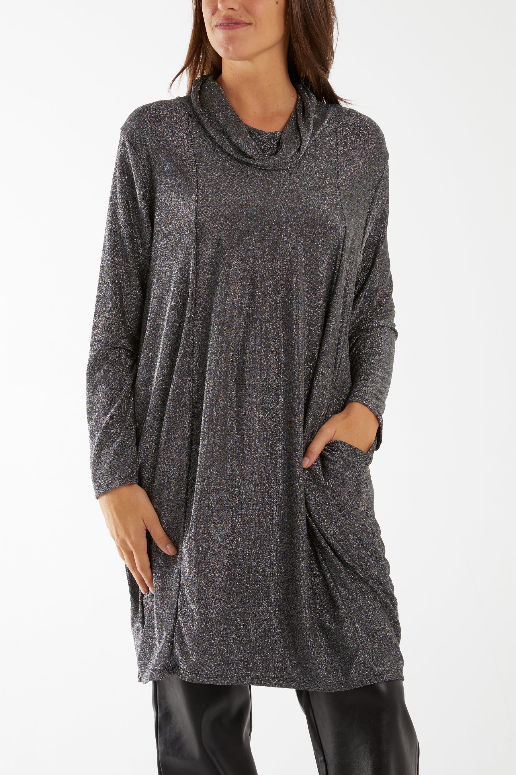Roll Neck Glitter Dress