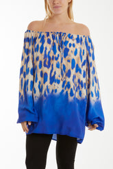 Gypsy A Line Leopard Ombre Effect Bardot