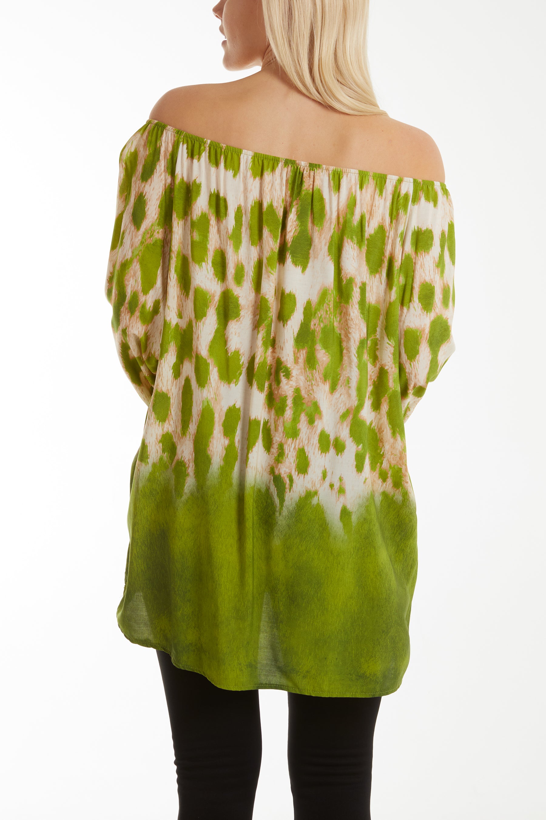 Gypsy A Line Leopard Ombre Effect Bardot