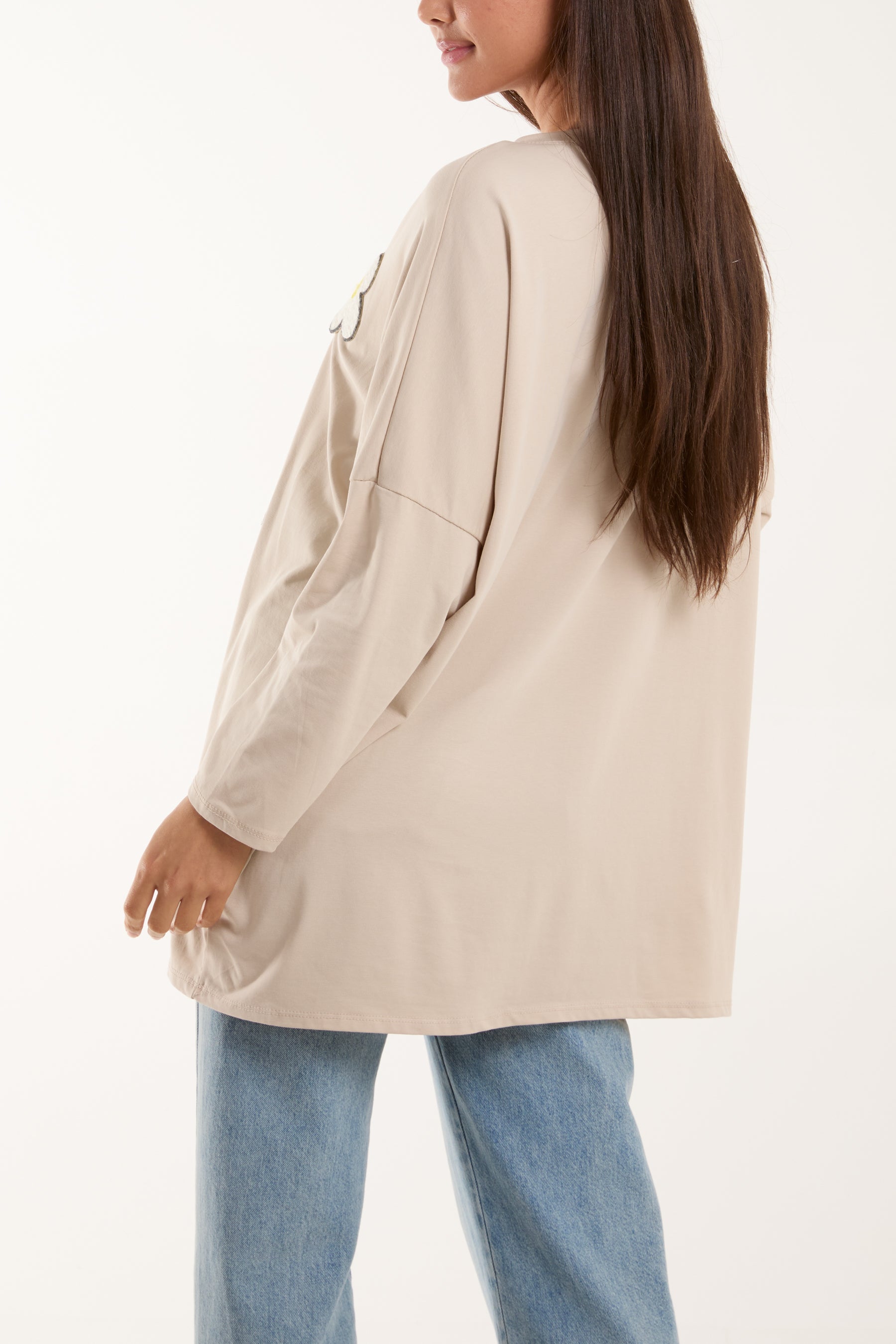 Multicolour Fluffy Daisy Long Sleeve Top