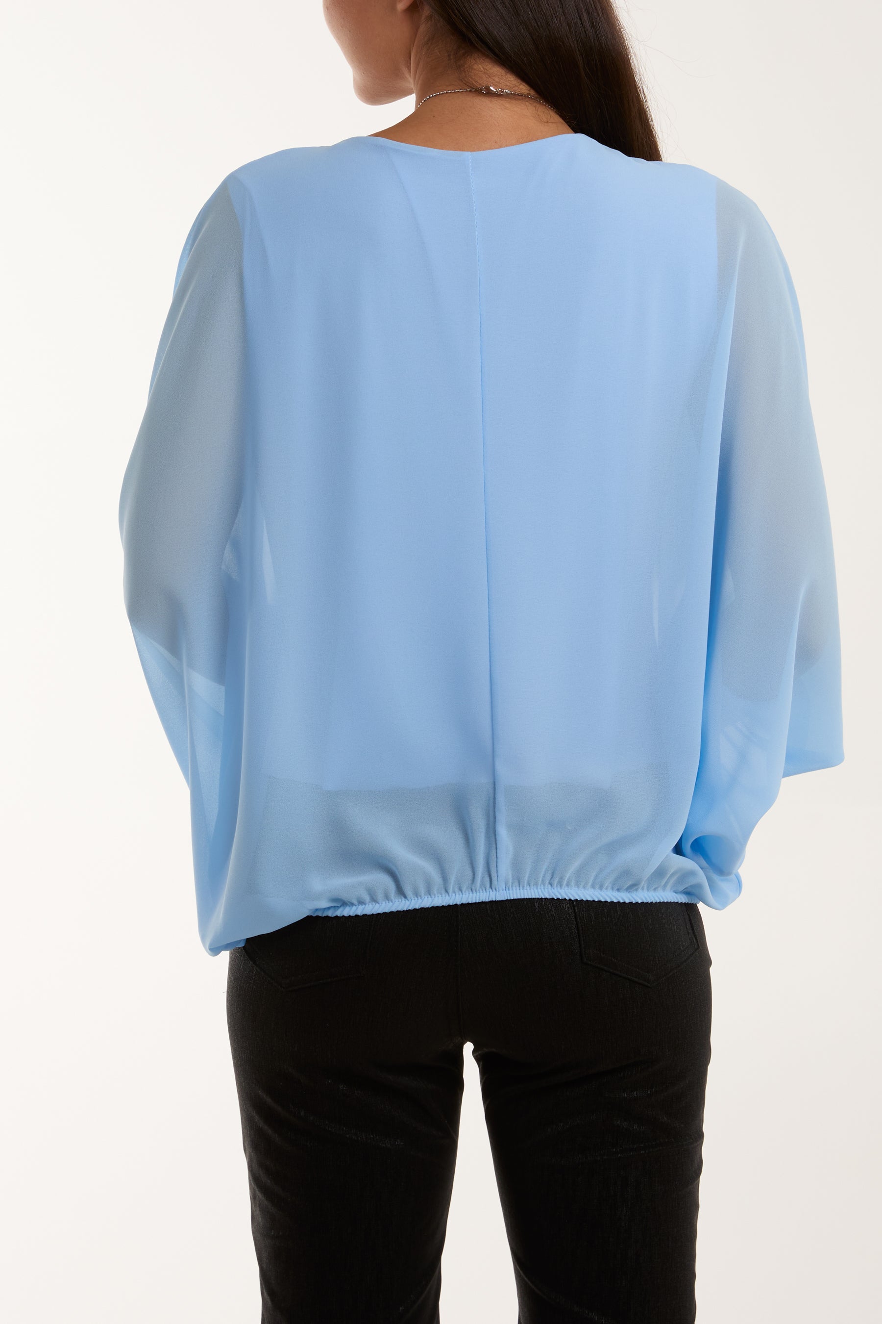 Necklace Batwing Bubble Hem Top