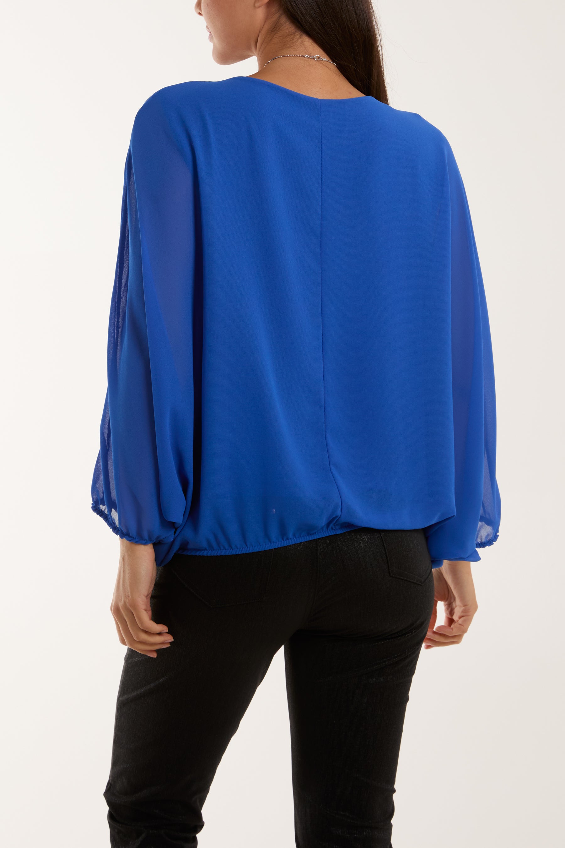 Necklace Batwing Bubble Hem Top