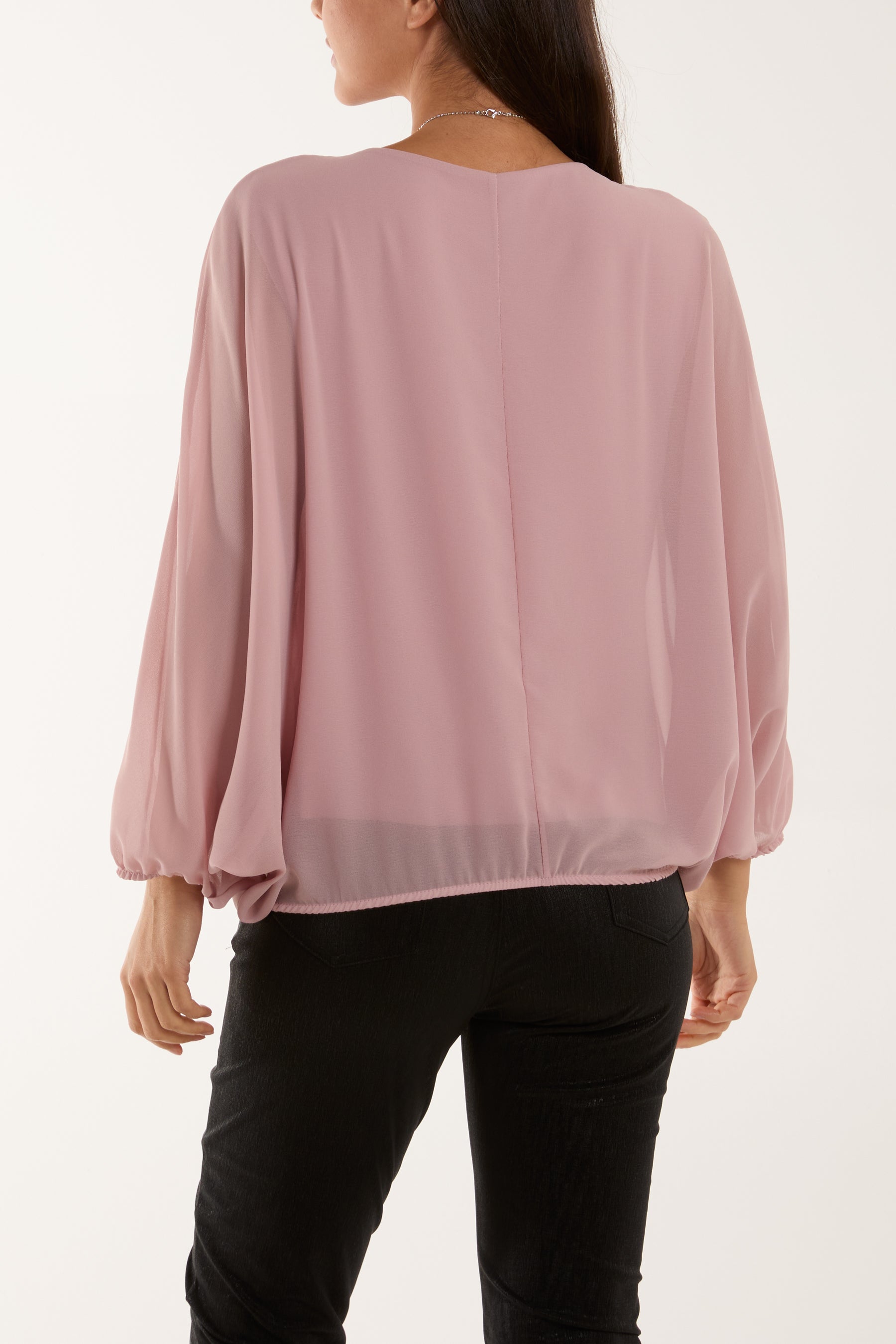 Necklace Batwing Bubble Hem Top