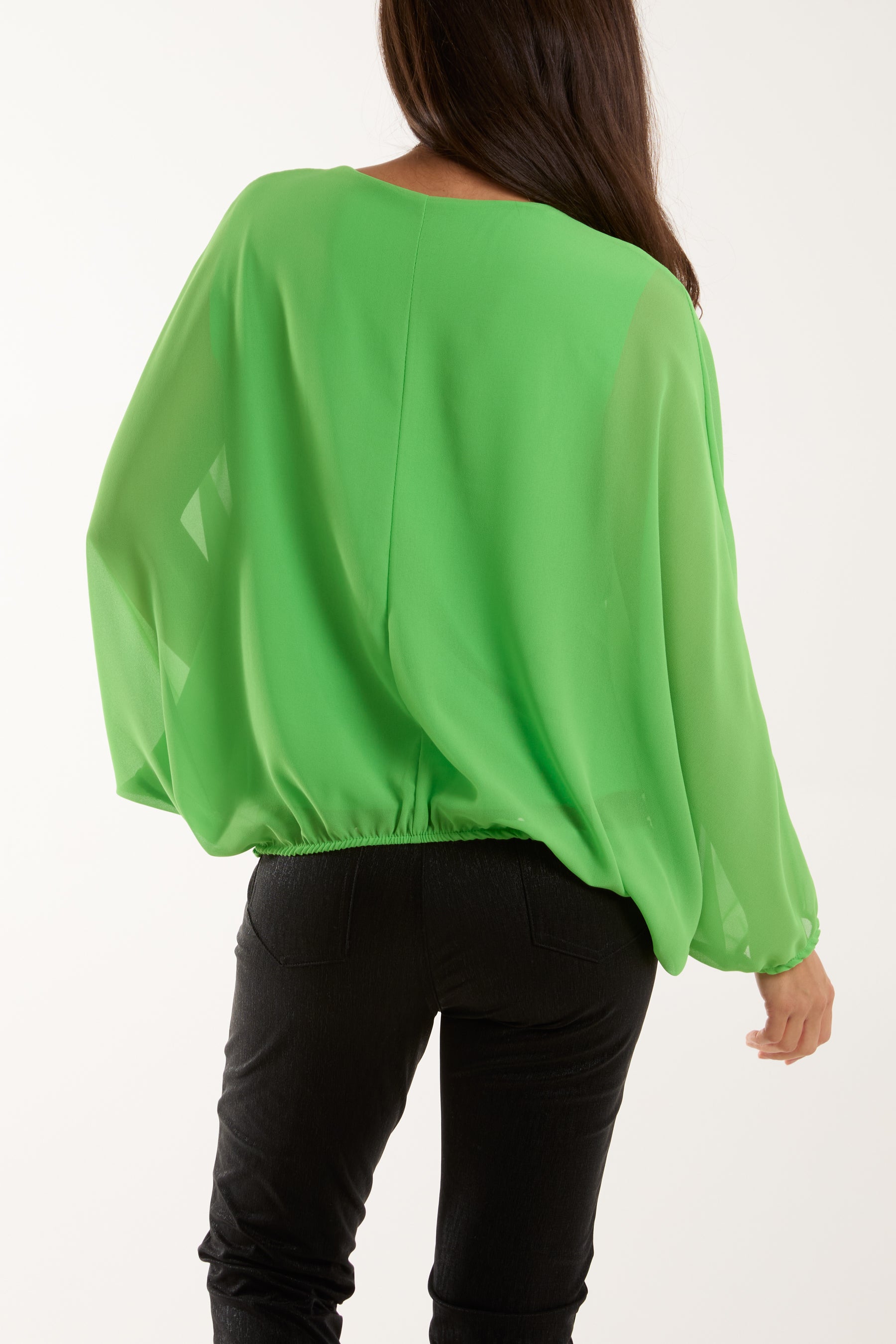 Necklace Batwing Bubble Hem Top