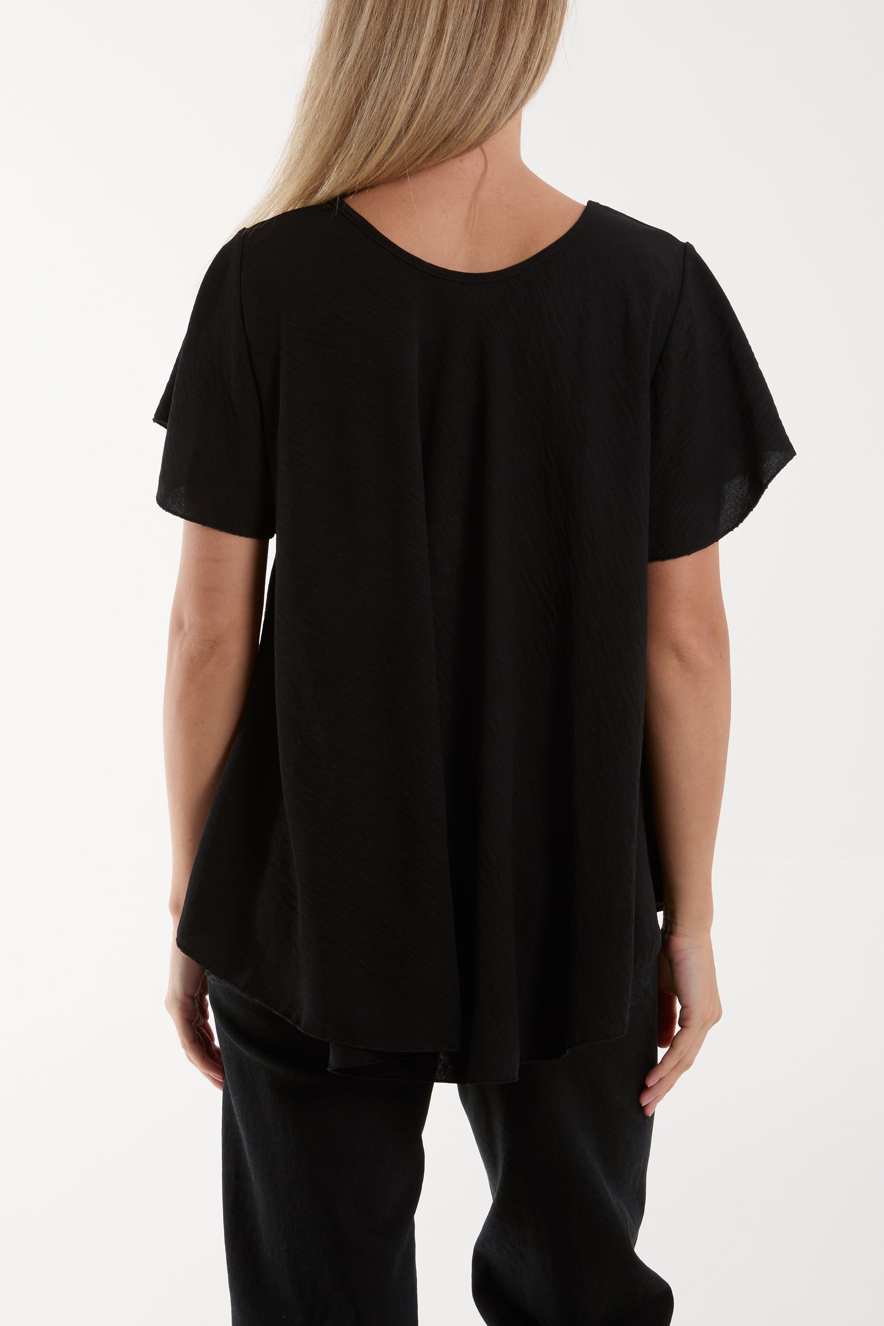 Angel Sleeve V-Neck Blouse