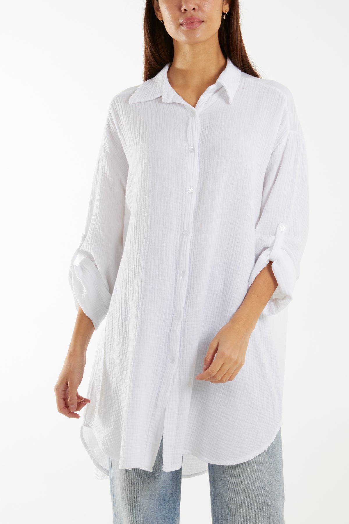 Acid Wash Cheese Cloth Relax Fit Shirt