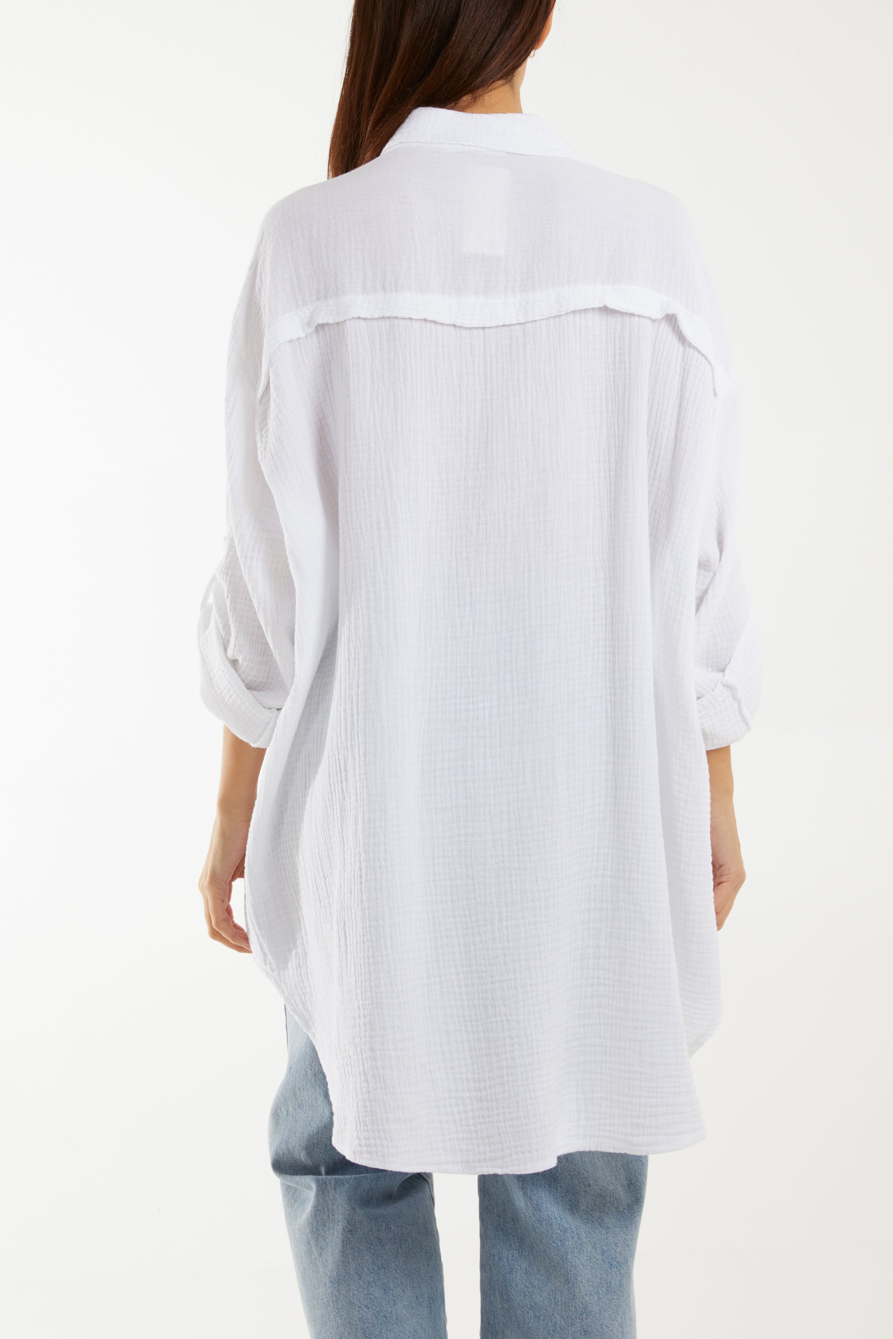 Acid Wash Cheese Cloth Relax Fit Shirt