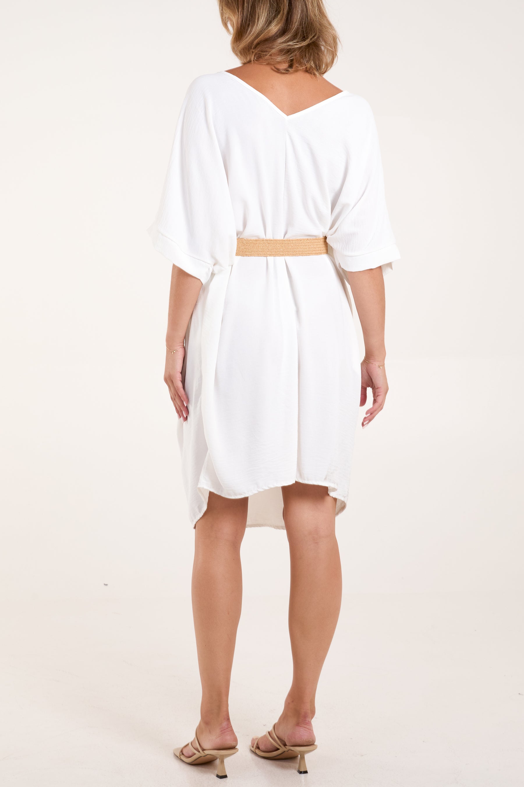 Square Buckle Stretchy Waist Braided Belt