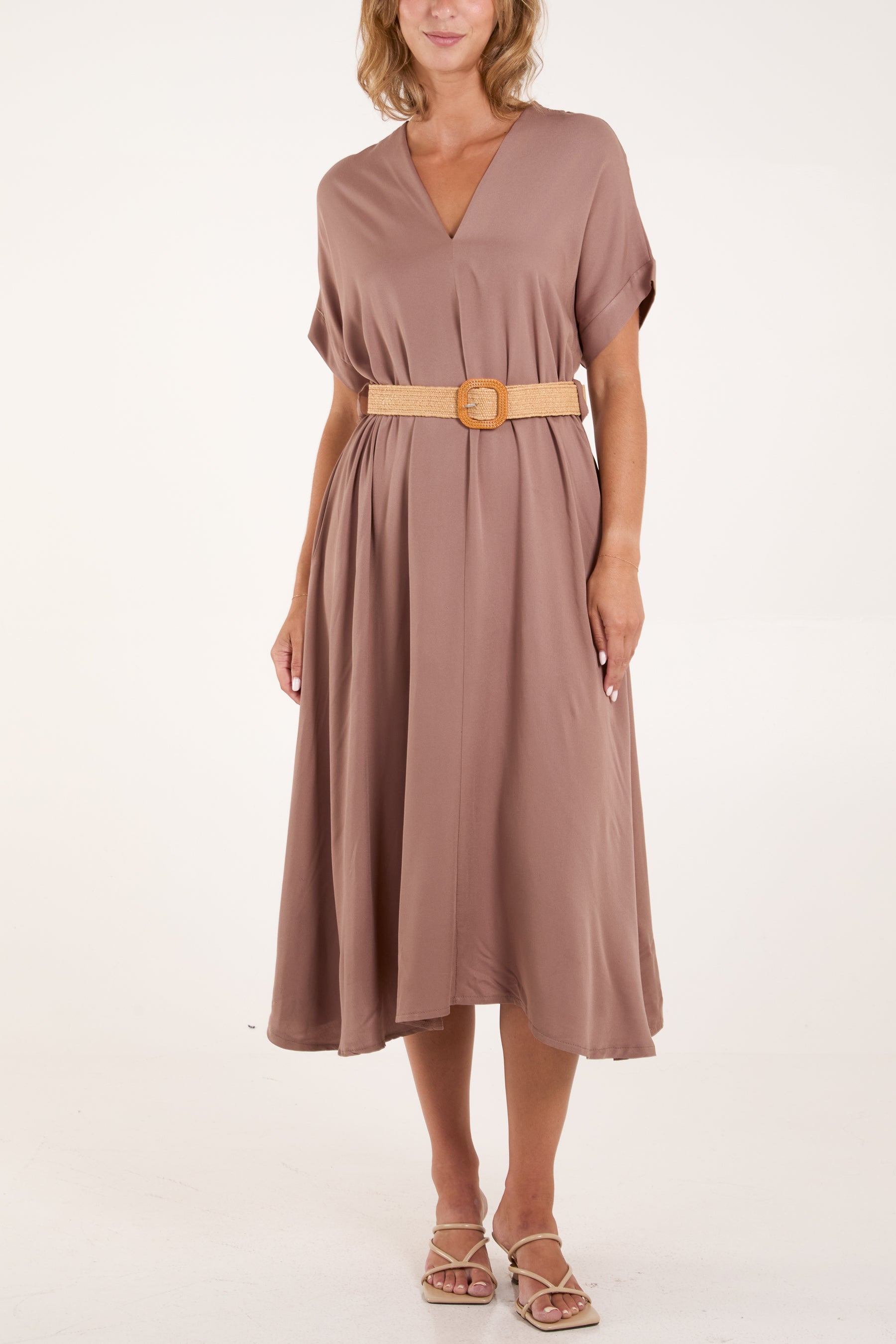 Square Buckle Stretchy Waist Braided Belt