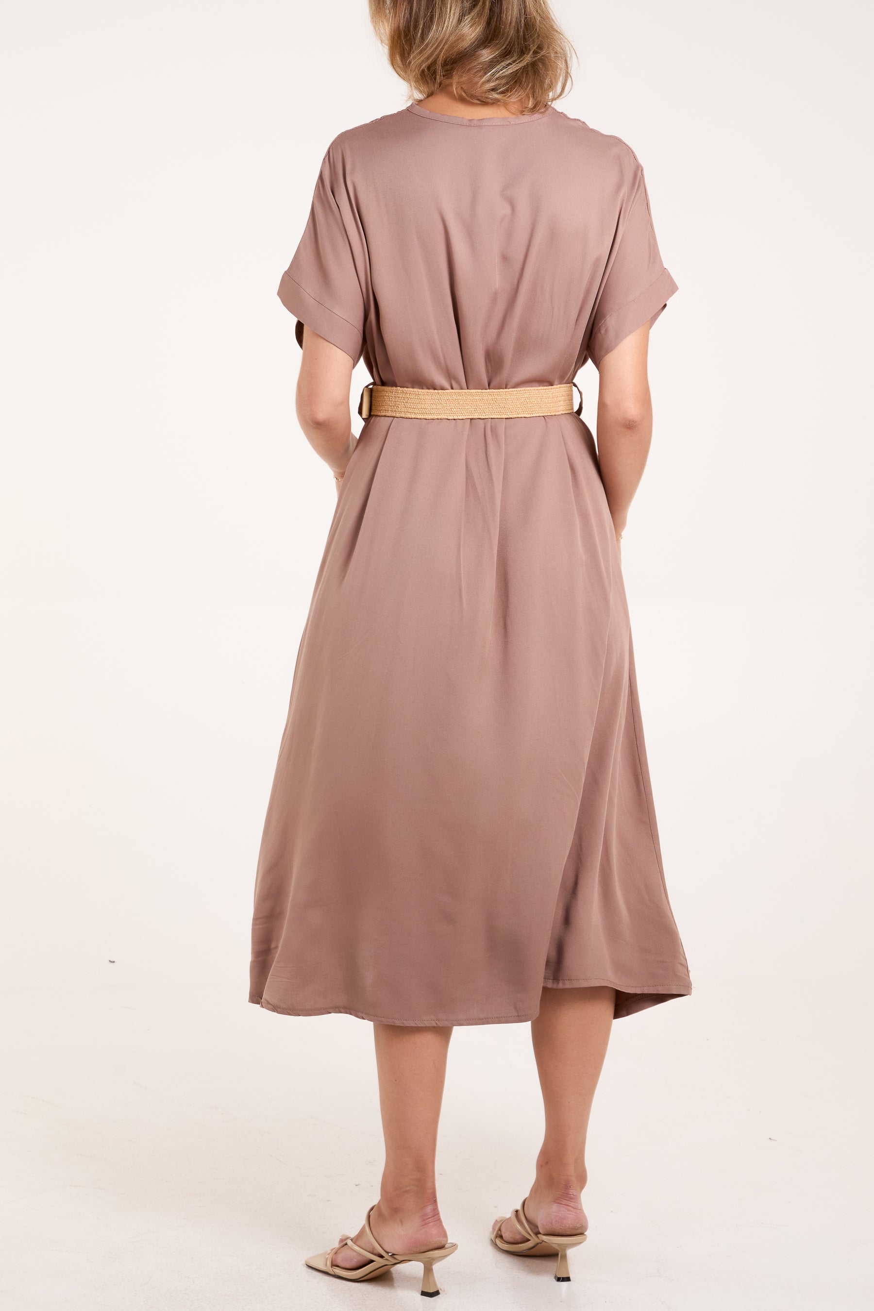 Square Buckle Stretchy Waist Braided Belt