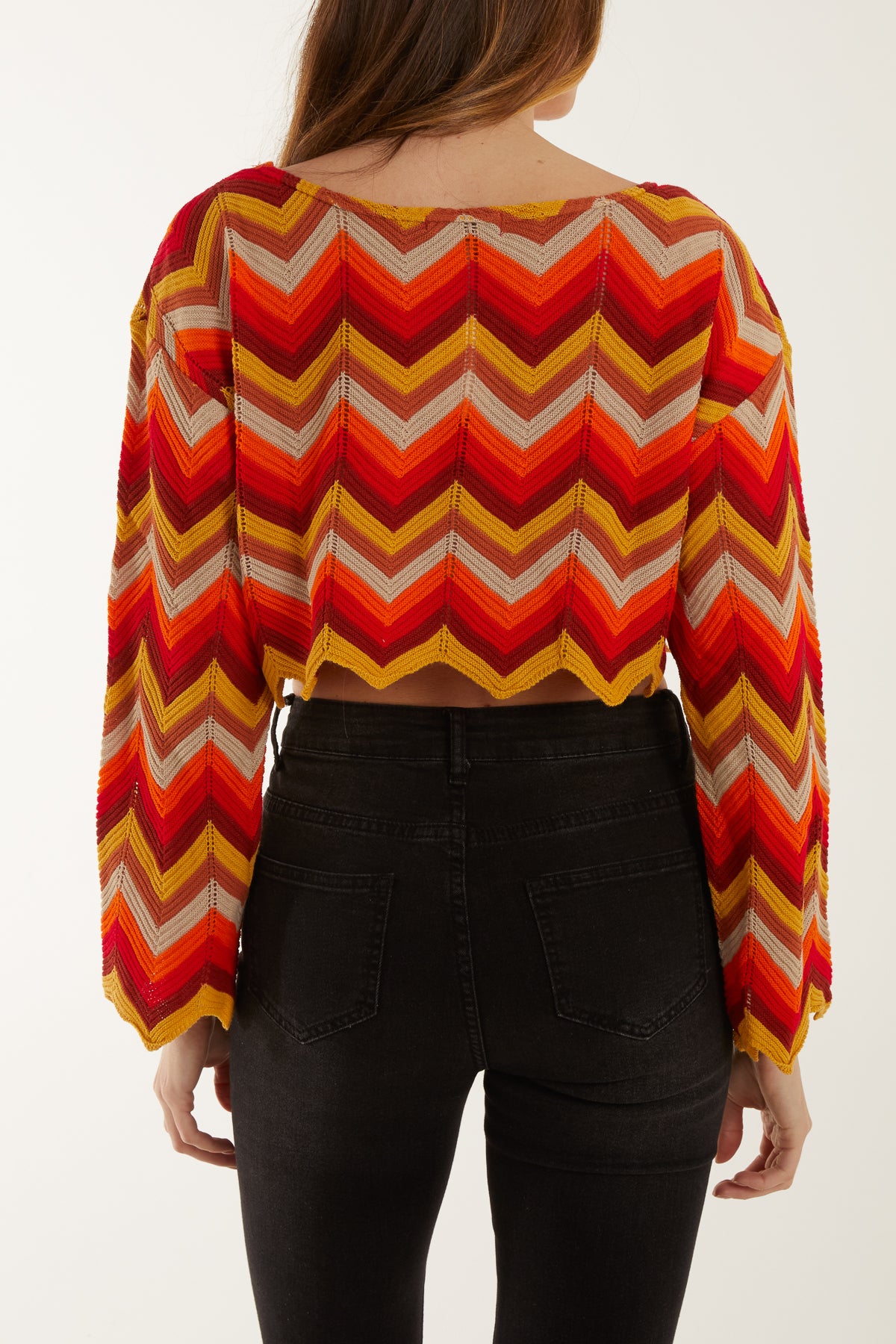 Crochet Cropped Zig Zag Jumper