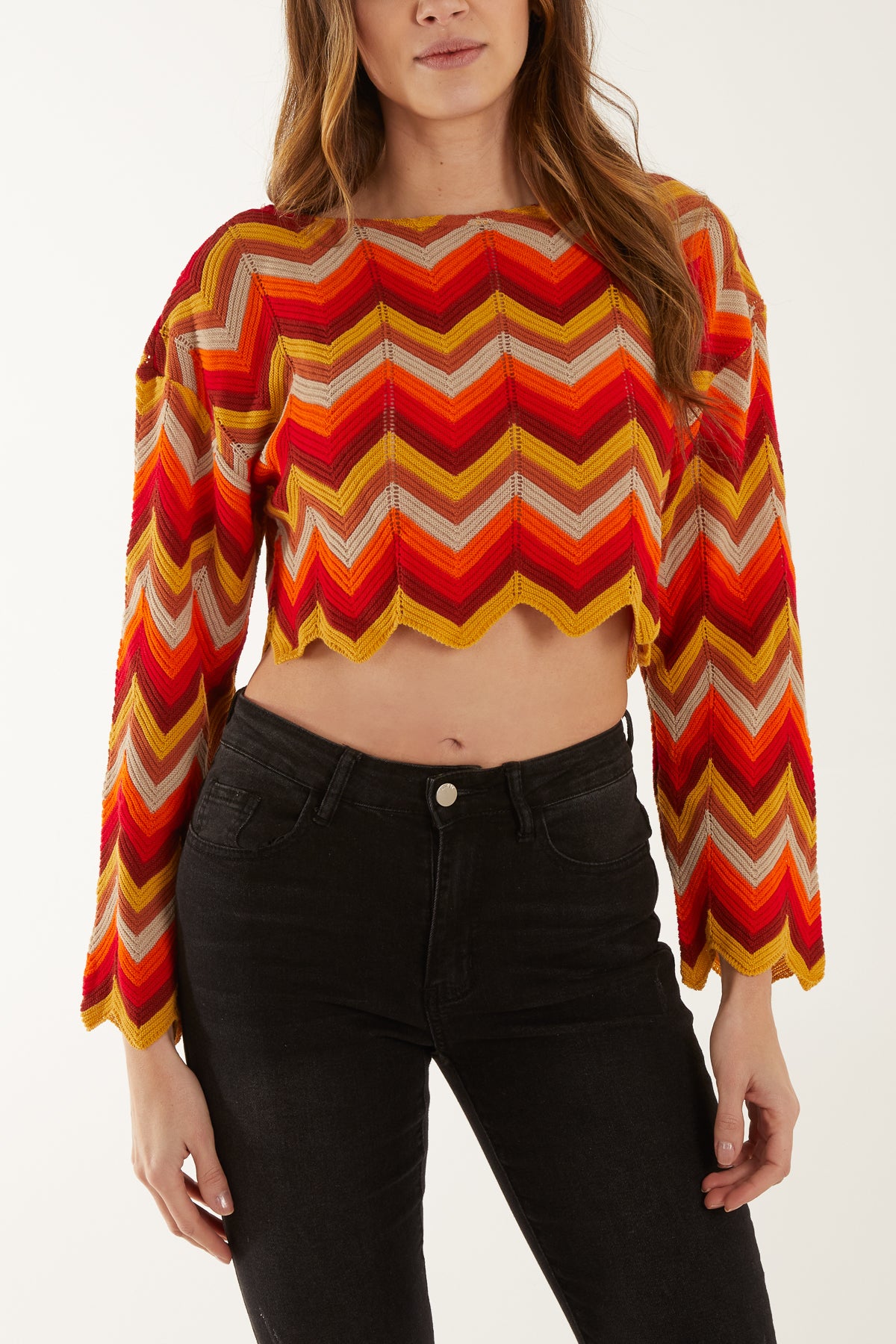 Crochet Cropped Zig Zag Jumper