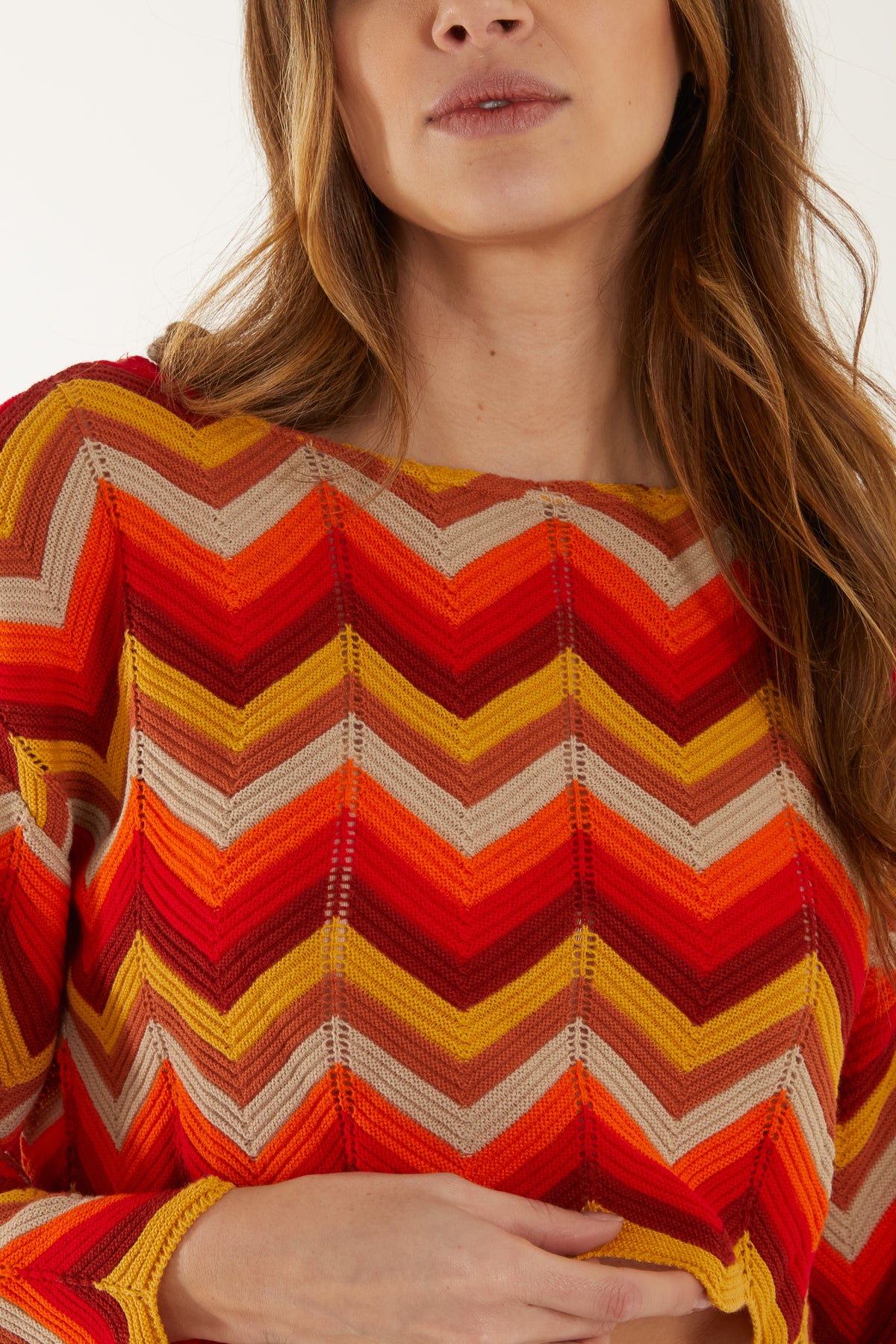 Crochet Cropped Zig Zag Jumper