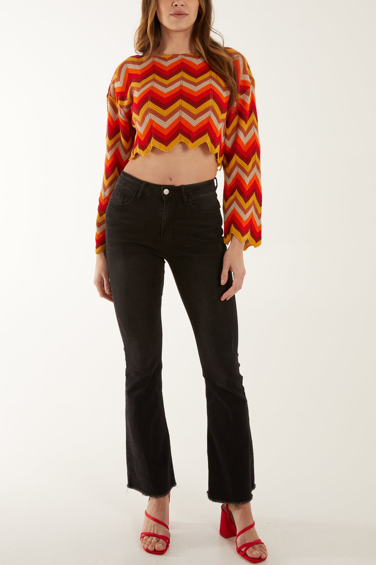 Crochet Cropped Zig Zag Jumper