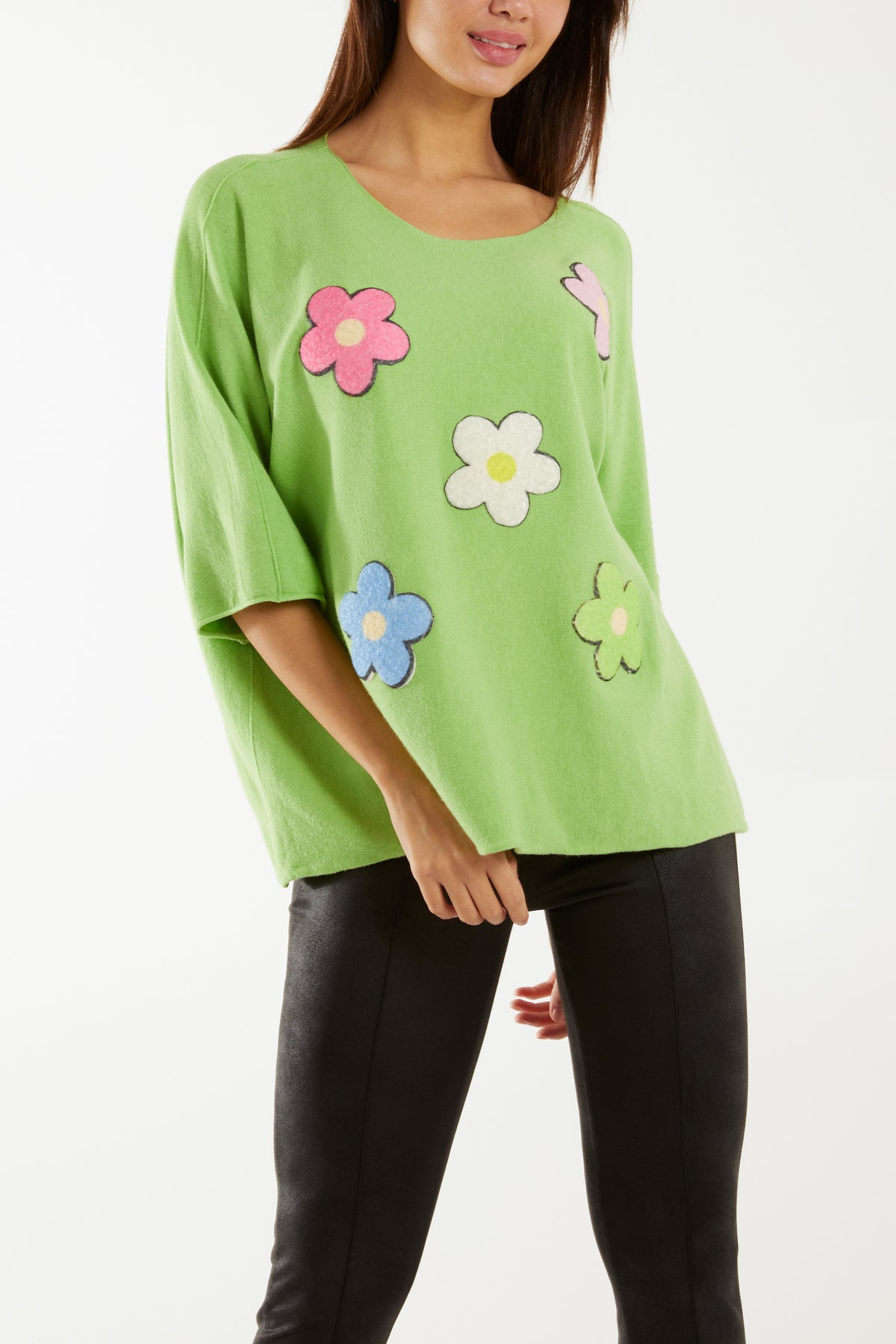 Multicolour Daisy 3/4 Sleeve Jumper