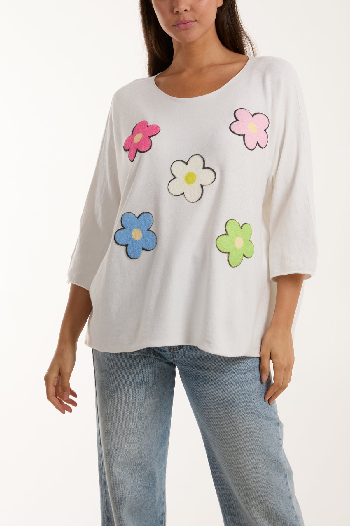 Multicolour Daisy 3/4 Sleeve Jumper
