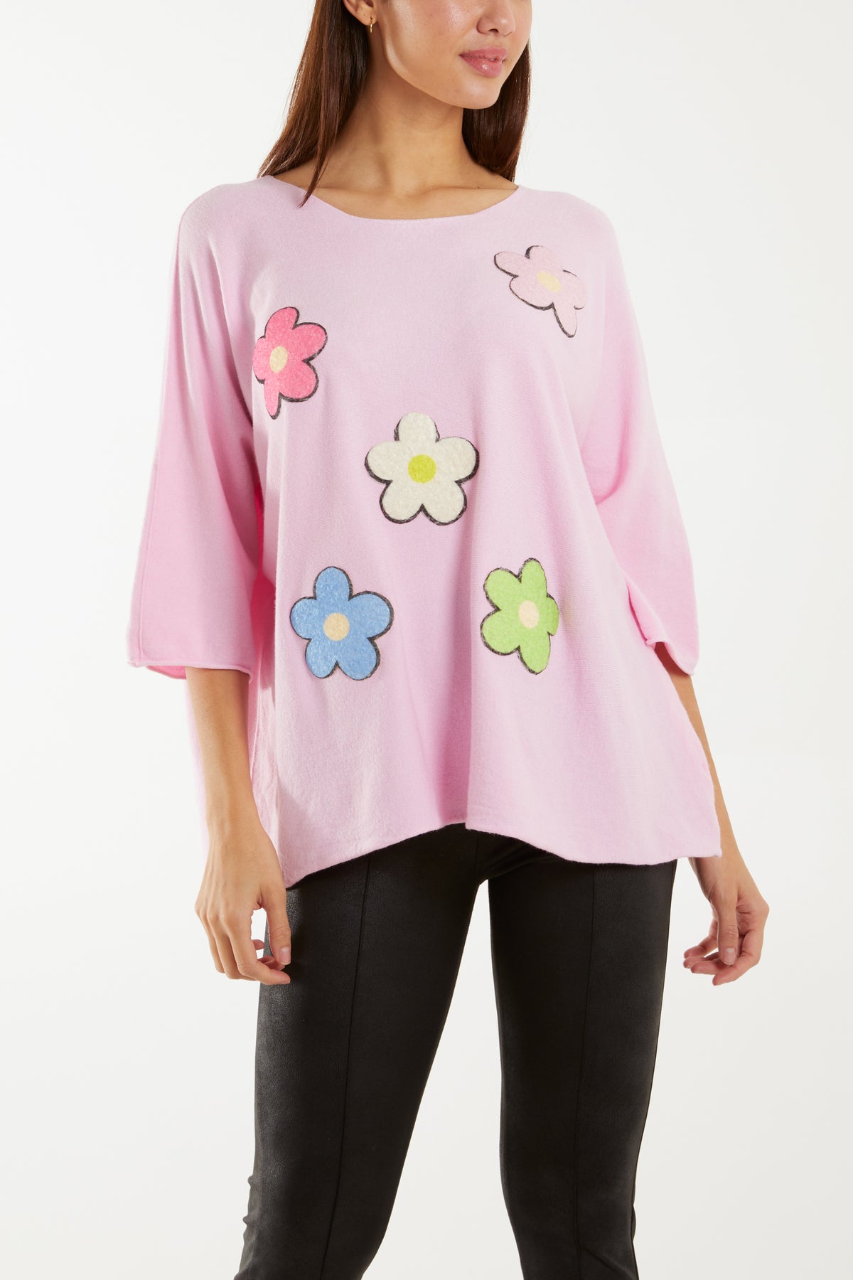 Multicolour Daisy 3/4 Sleeve Jumper
