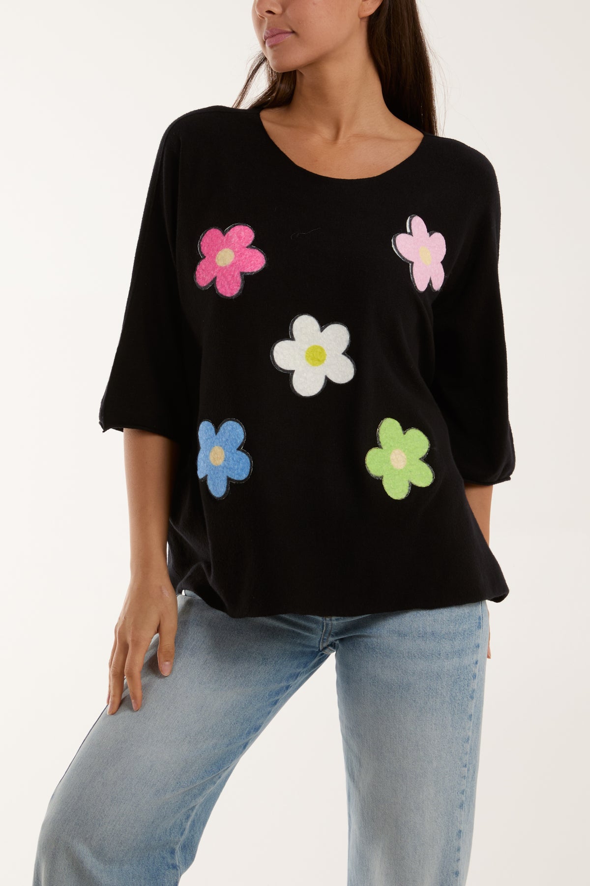 Multicolour Daisy 3/4 Sleeve Jumper