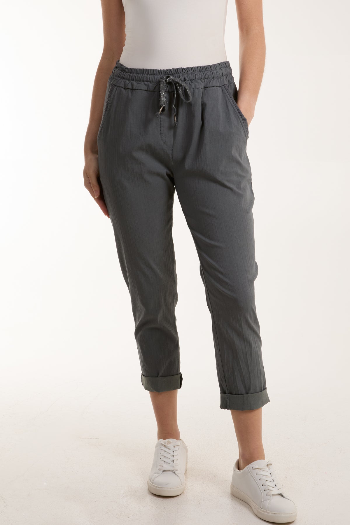 Texture Stripe Pocket Panel Trousers