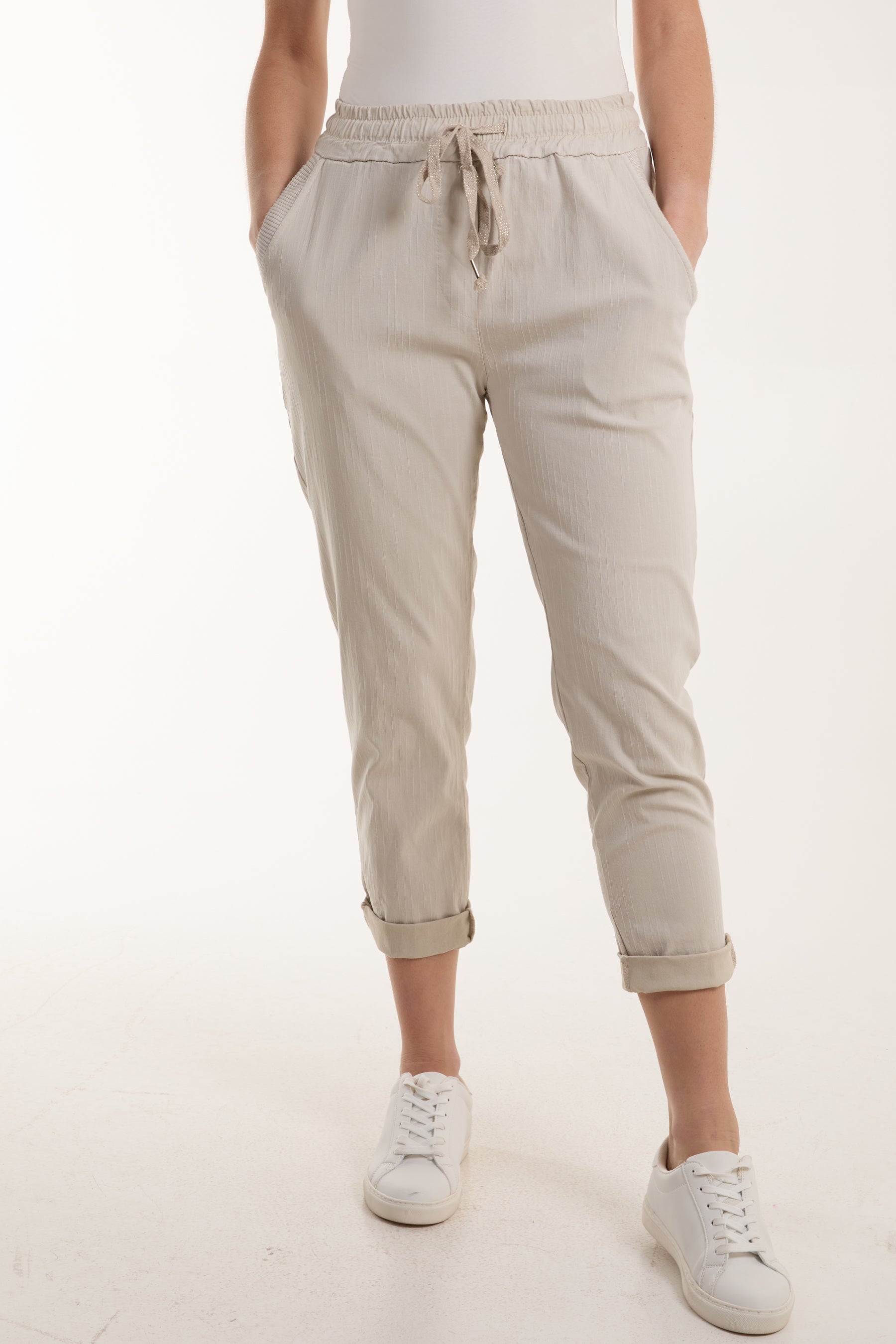 Texture Stripe Pocket Panel Trousers