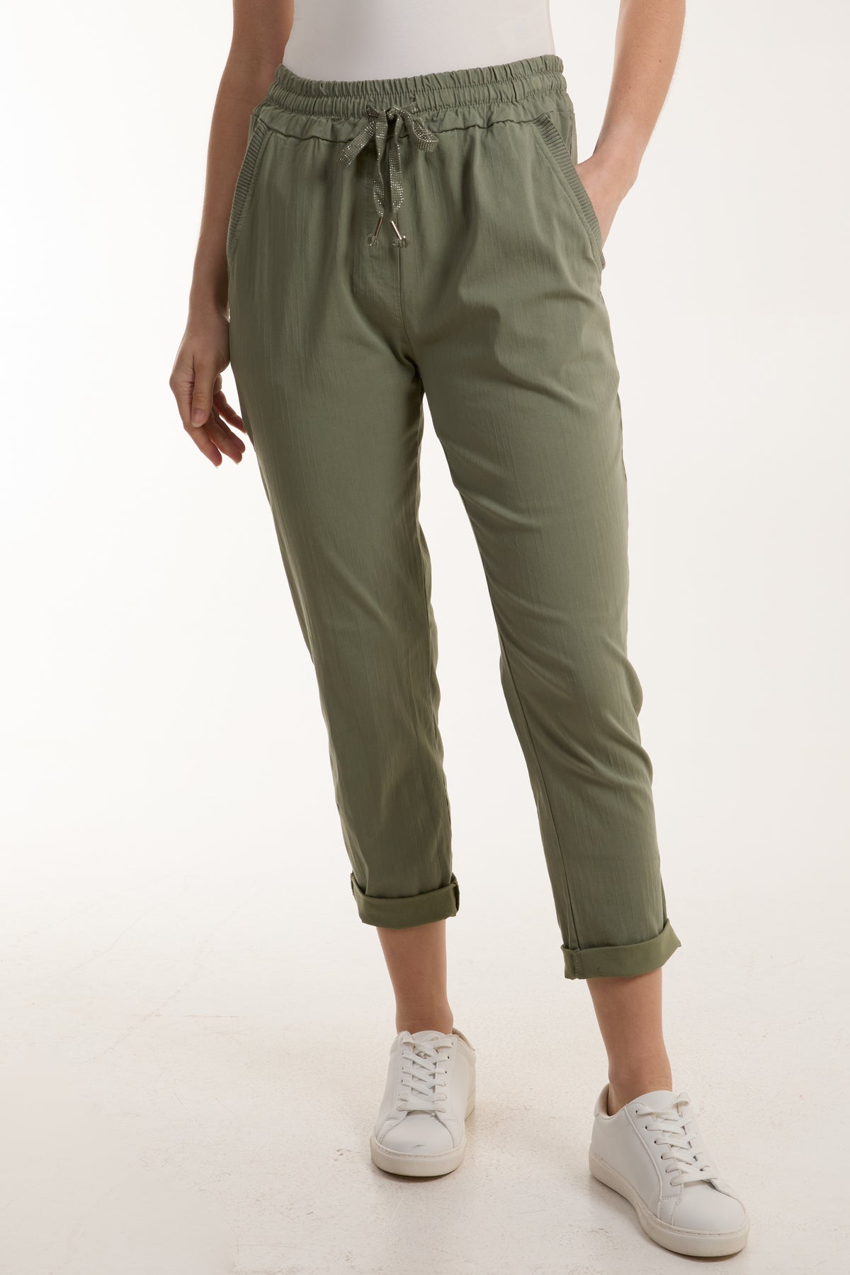 Texture Stripe Pocket Panel Trousers