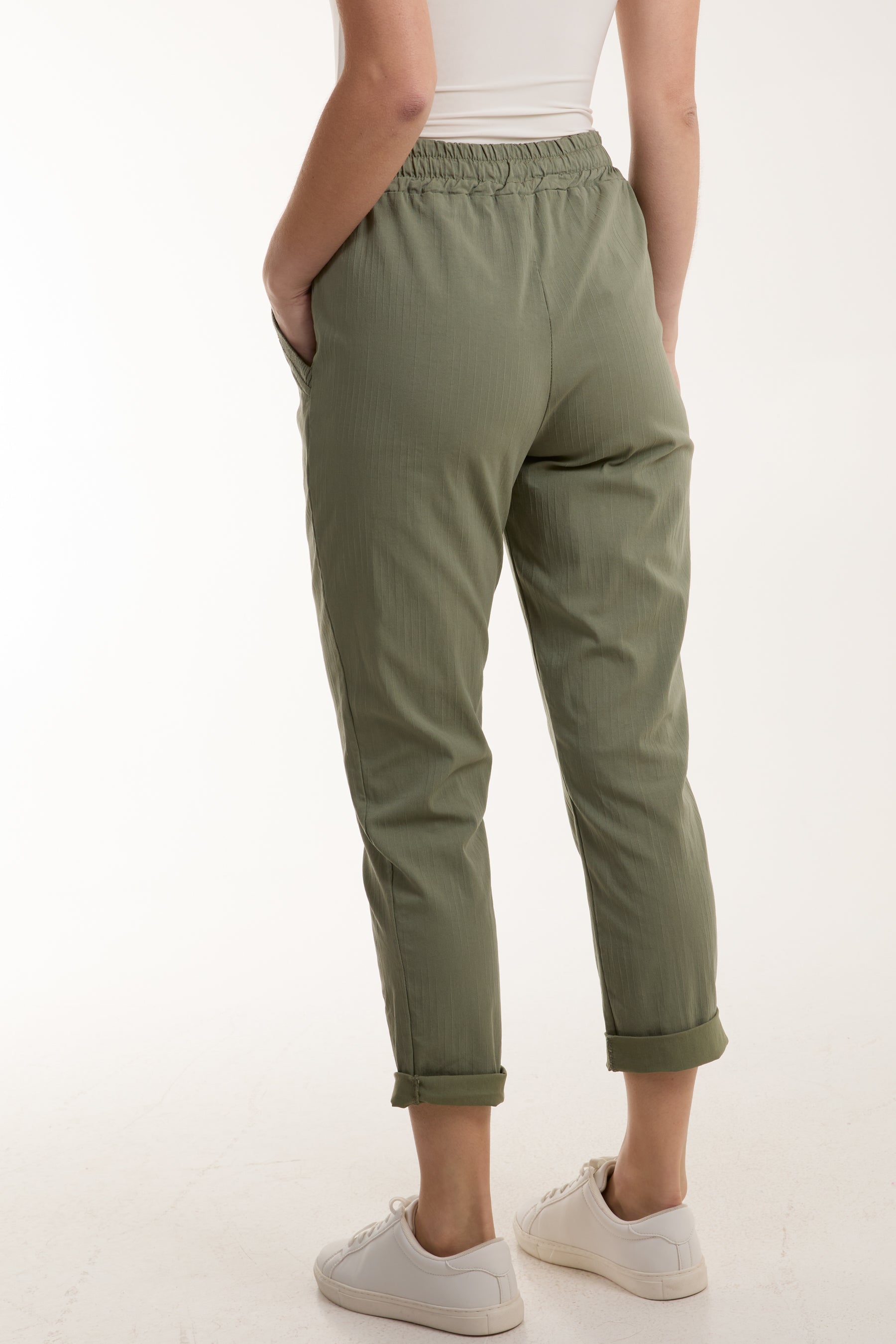 Texture Stripe Pocket Panel Trousers