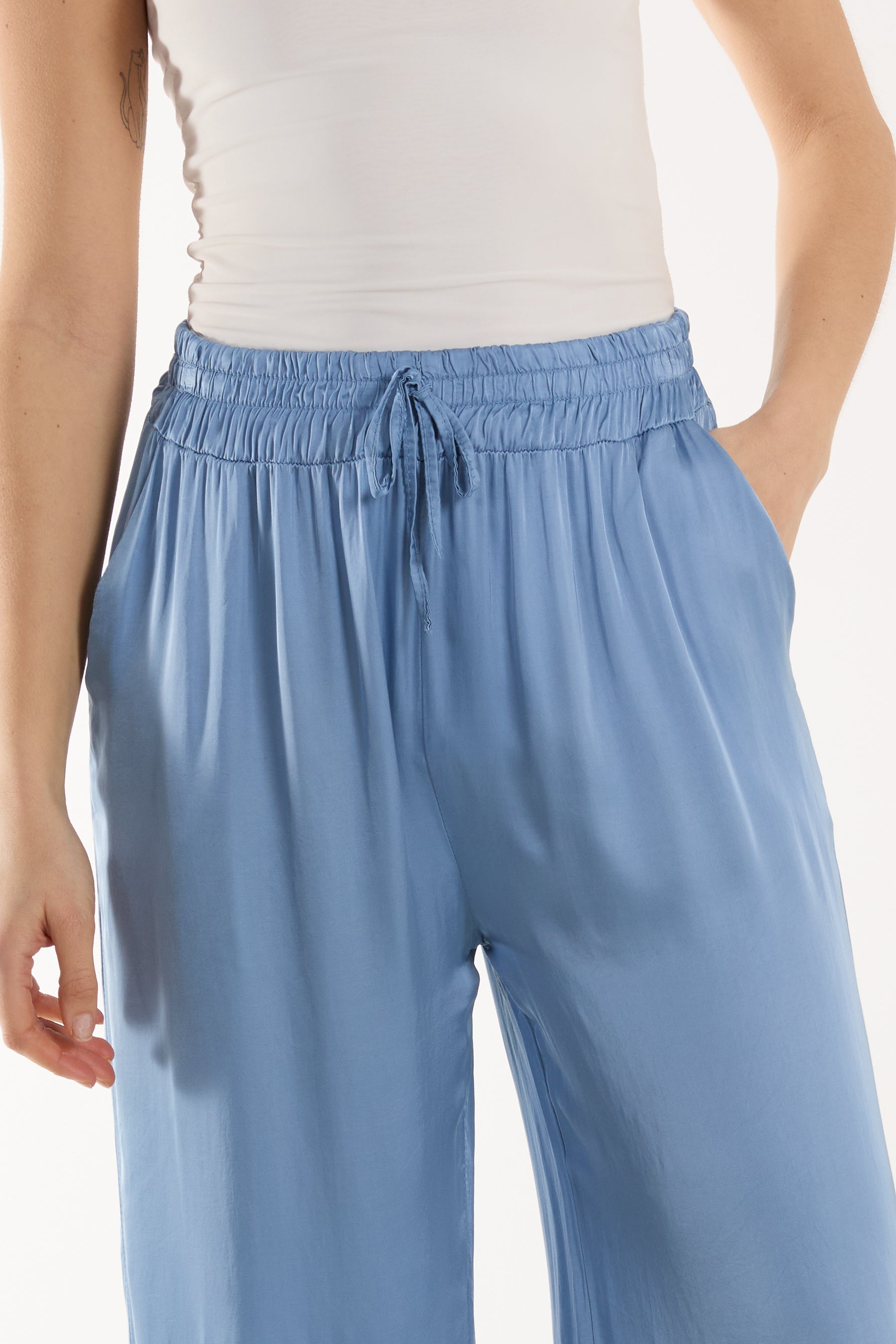 Satin Wide Leg Trousers