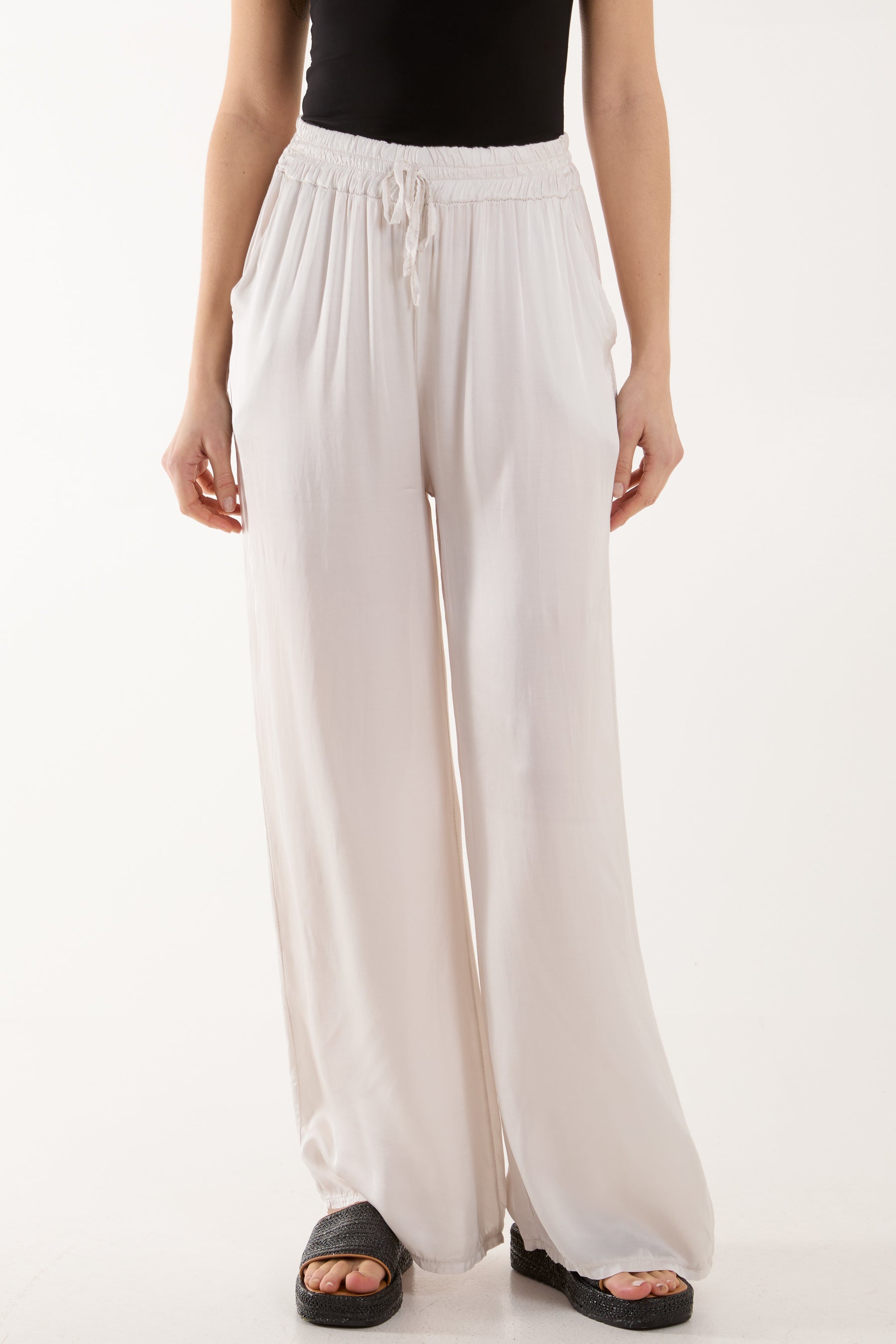 Satin Wide Leg Trousers