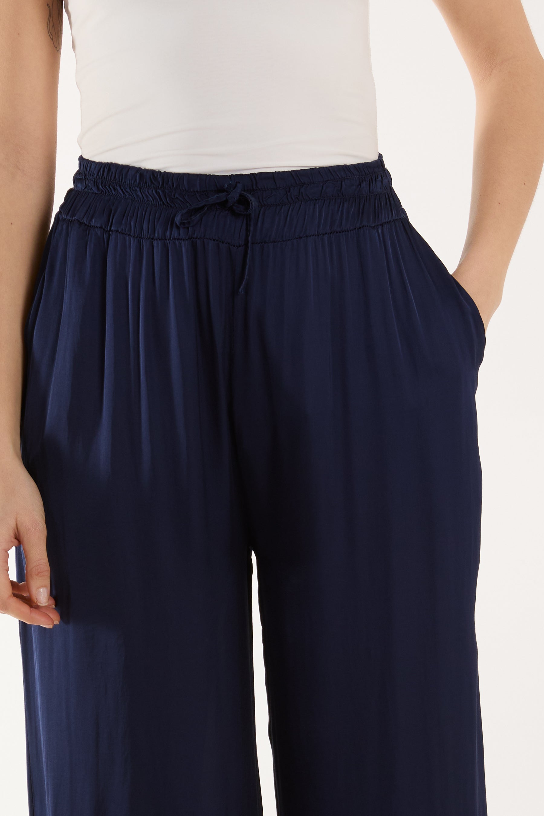Satin Wide Leg Trousers