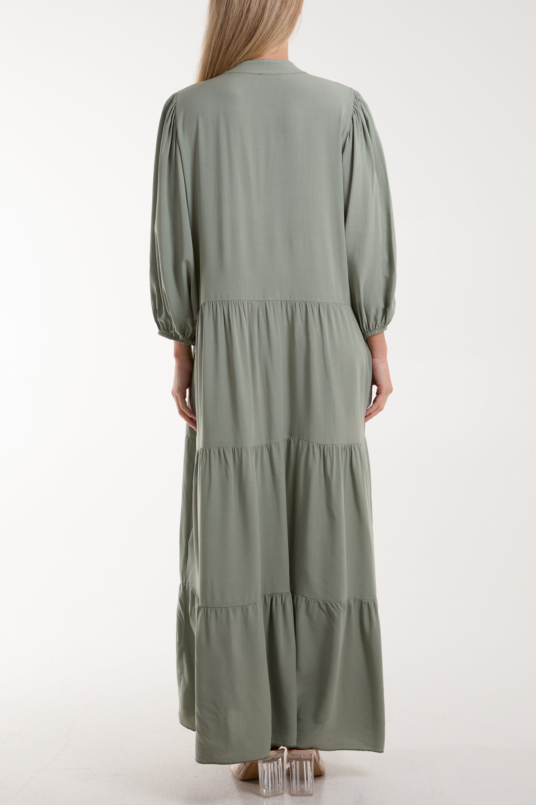 Tiered Maxi Shirt Dress