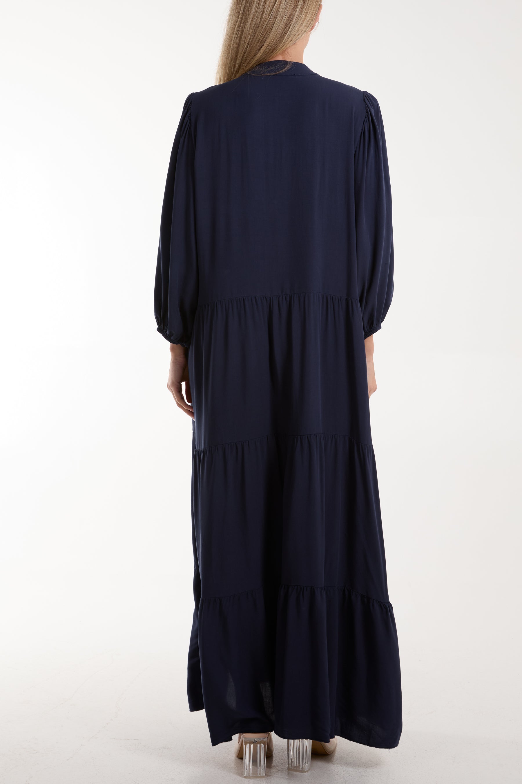 Tiered Maxi Shirt Dress