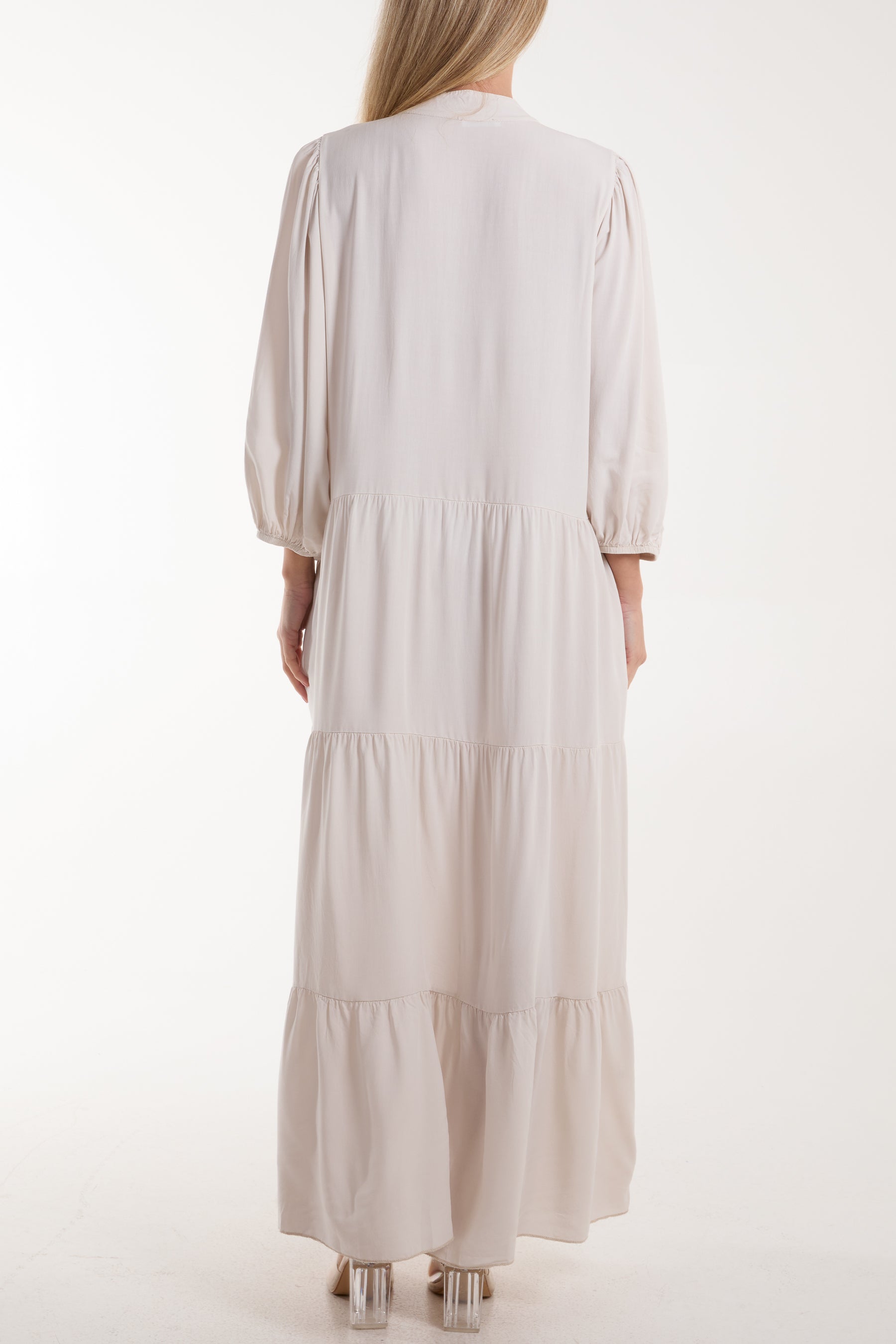 Tiered Maxi Shirt Dress