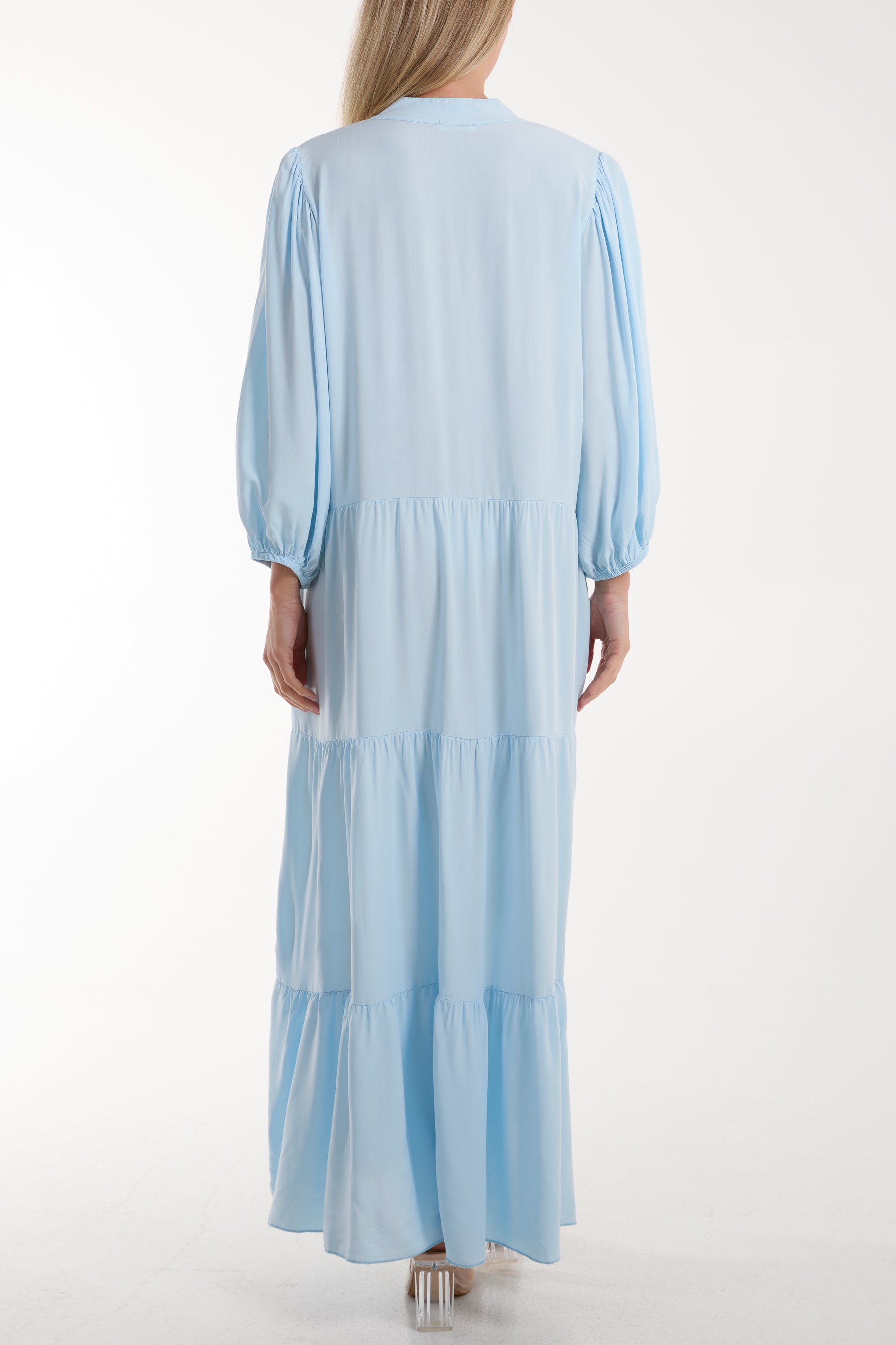 Tiered Maxi Shirt Dress