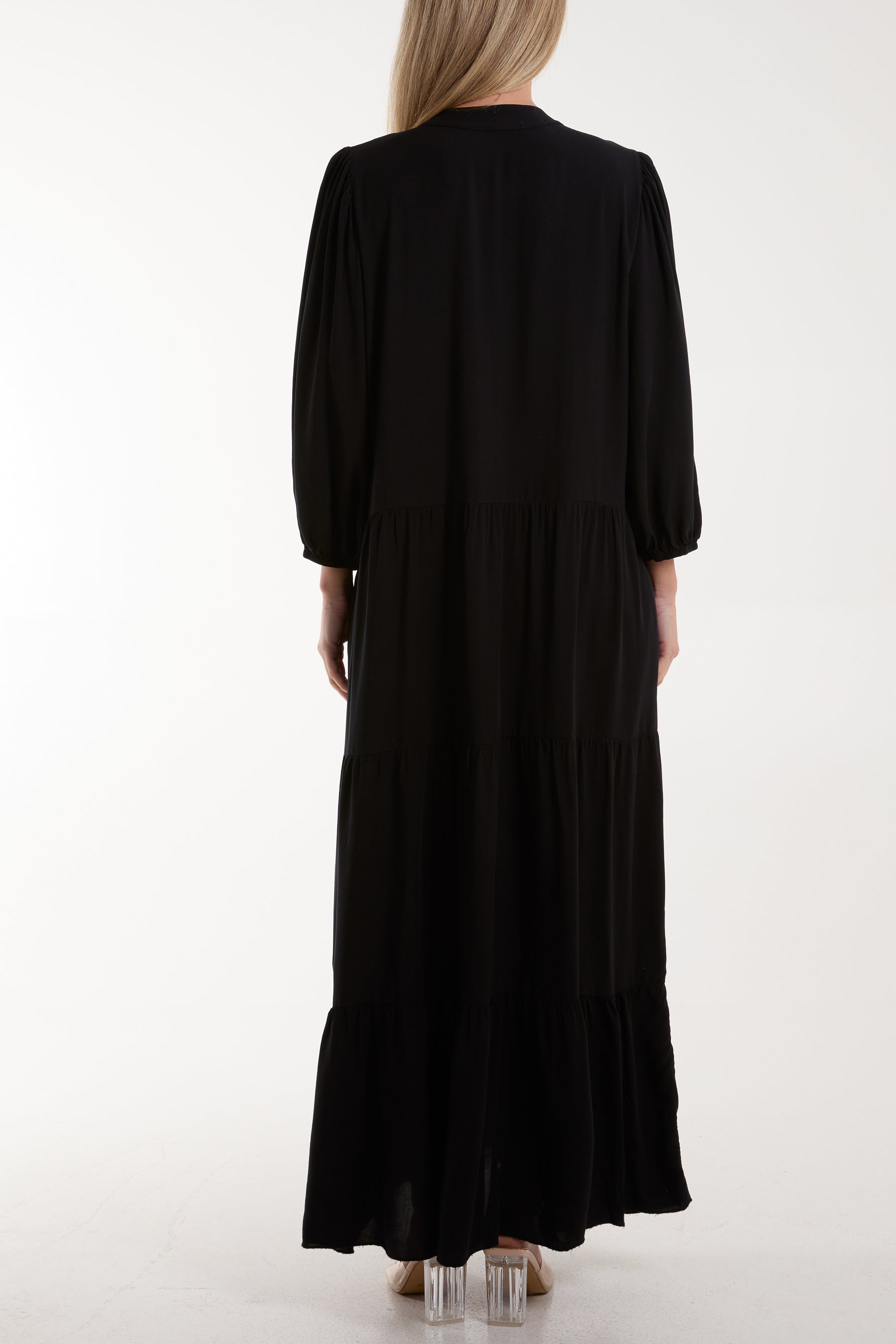 Tiered Maxi Shirt Dress