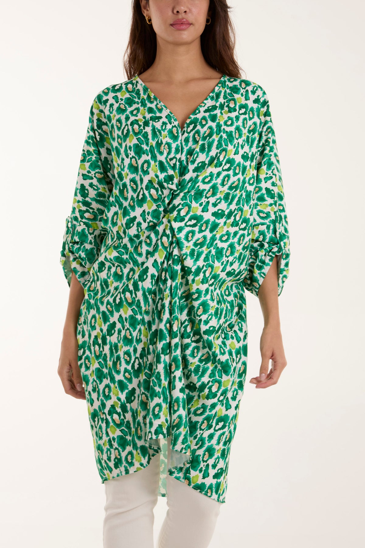 Leopard Twisted Front Mini Dress