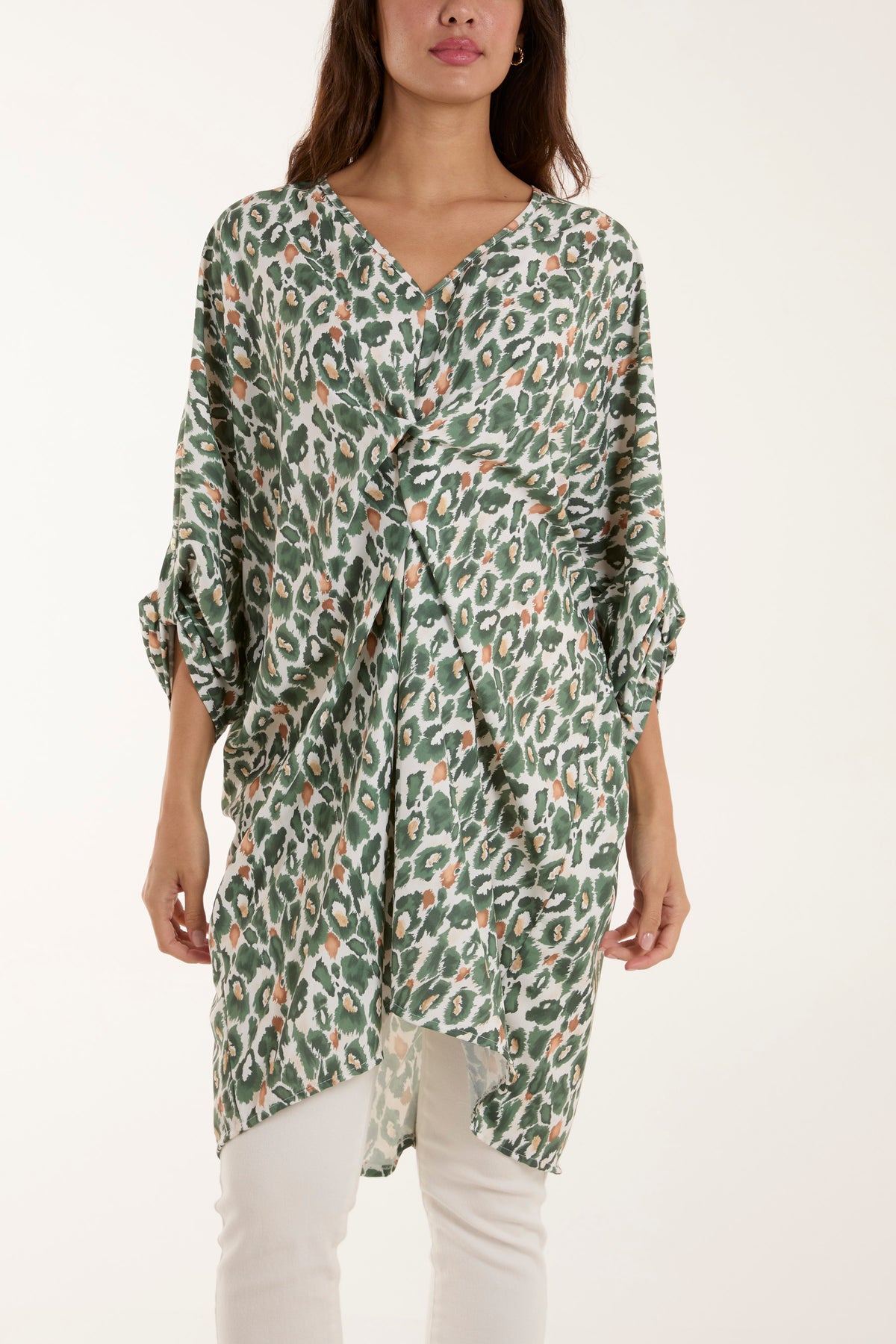 Leopard Twisted Front Mini Dress
