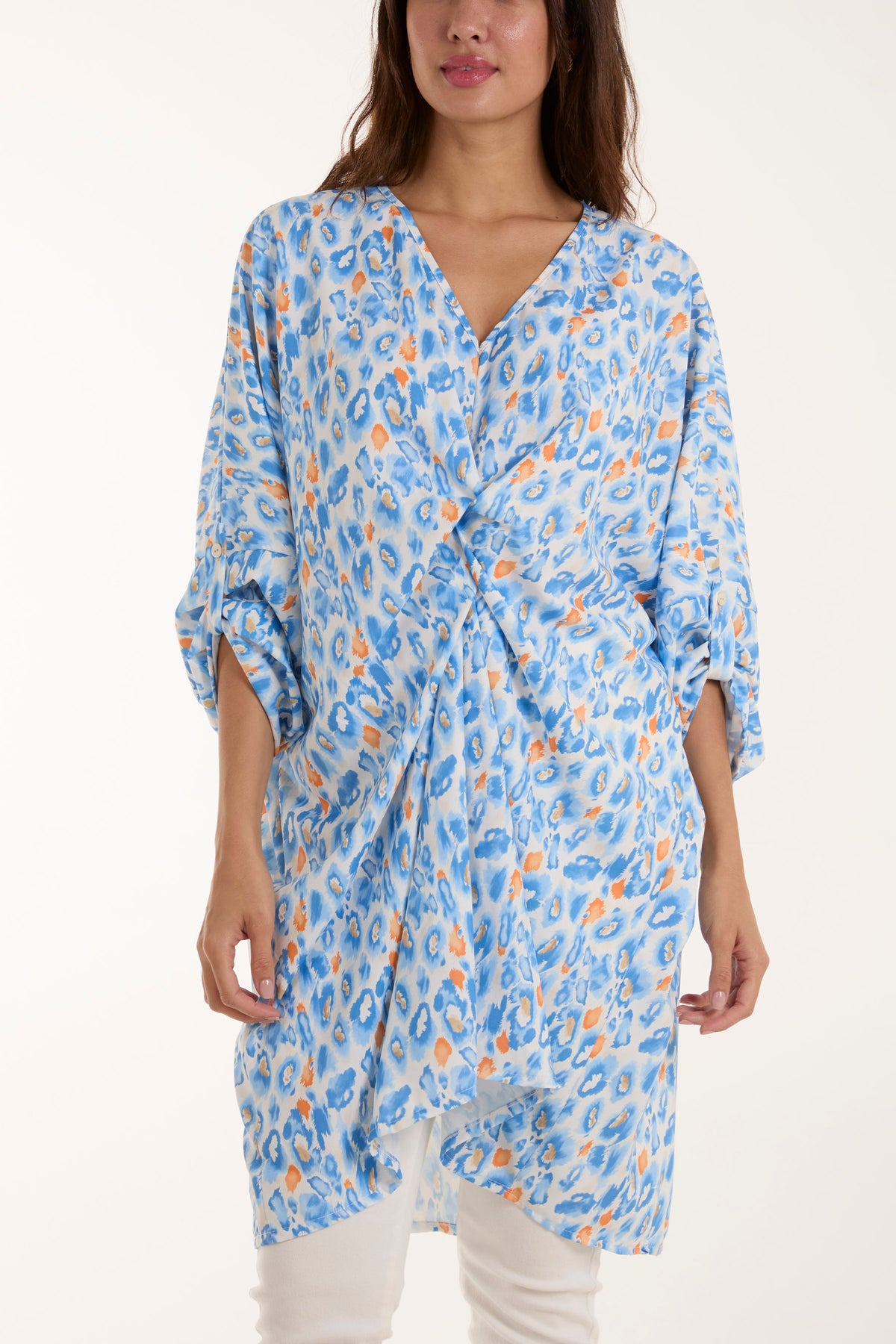 Leopard Twisted Front Mini Dress