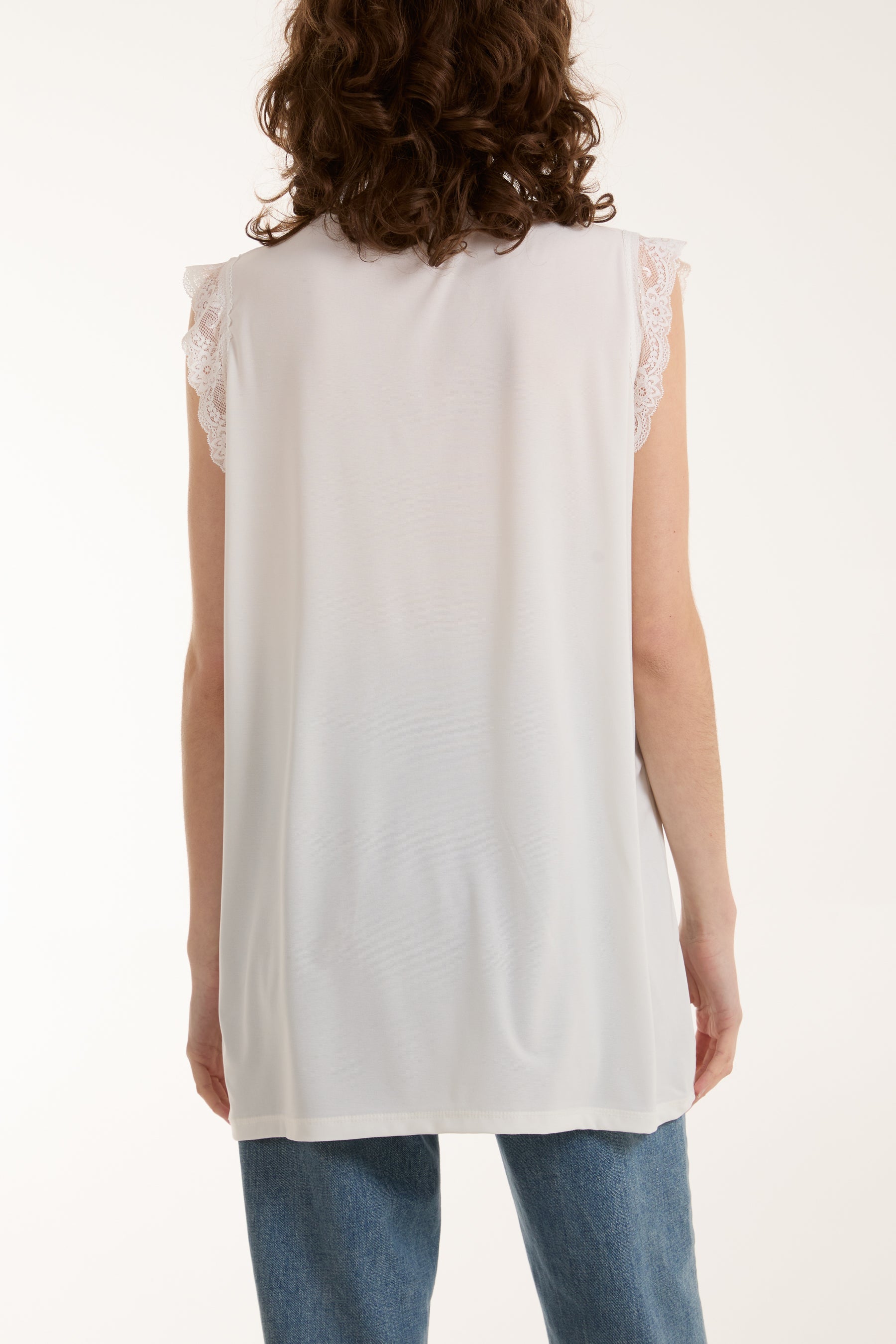 Lace Trim Sleeveless Top