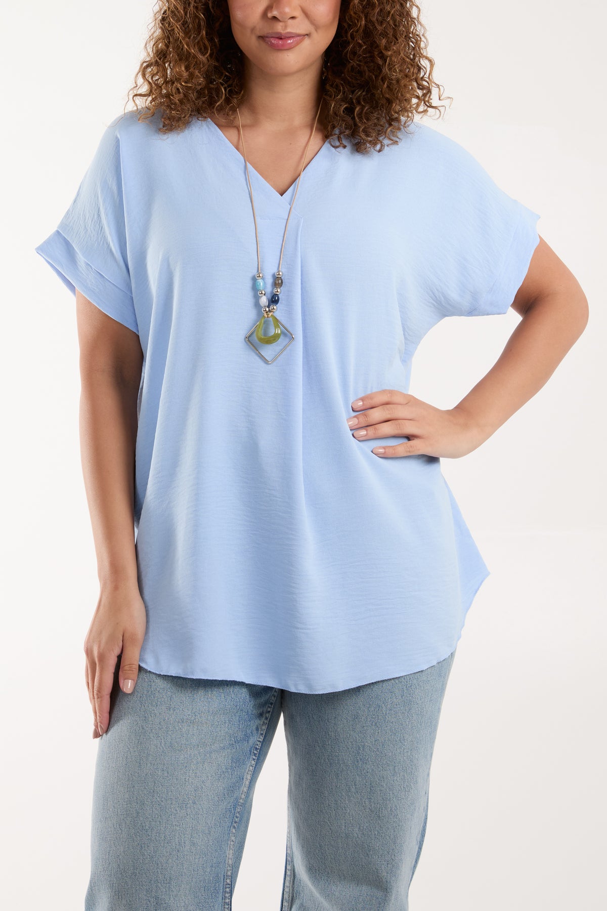 Necklace V-Neck Crossover Top