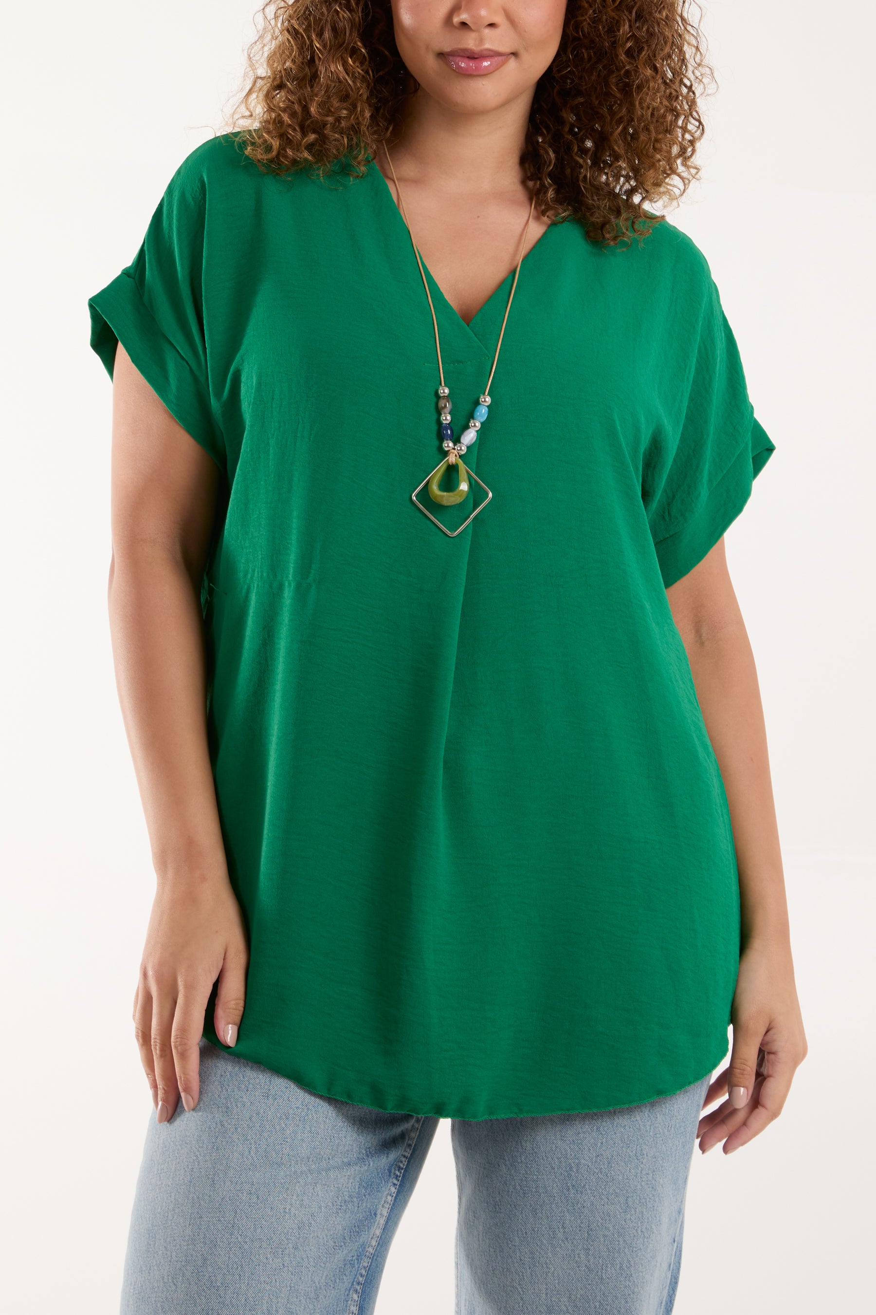 Necklace V-Neck Crossover Top