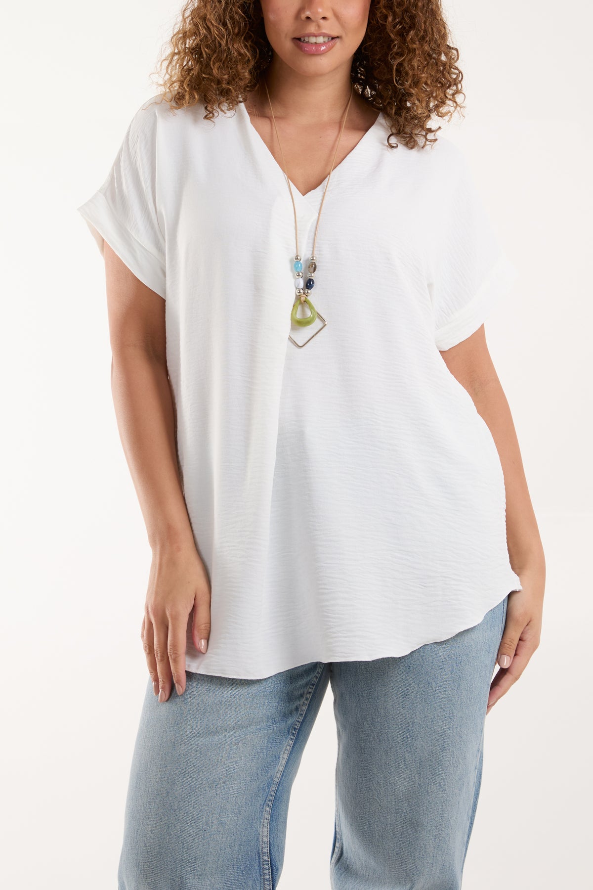 Necklace V-Neck Crossover Top