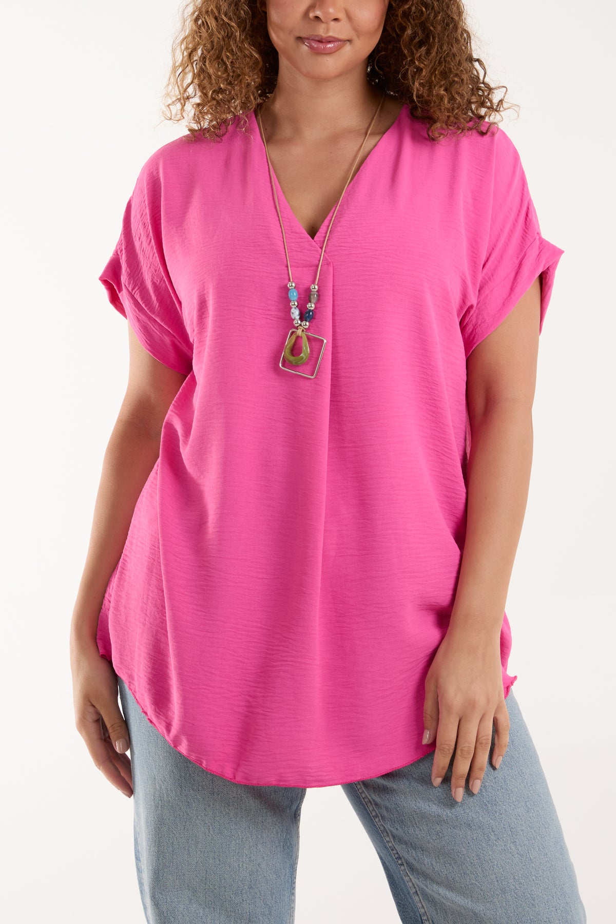 Necklace V-Neck Crossover Top